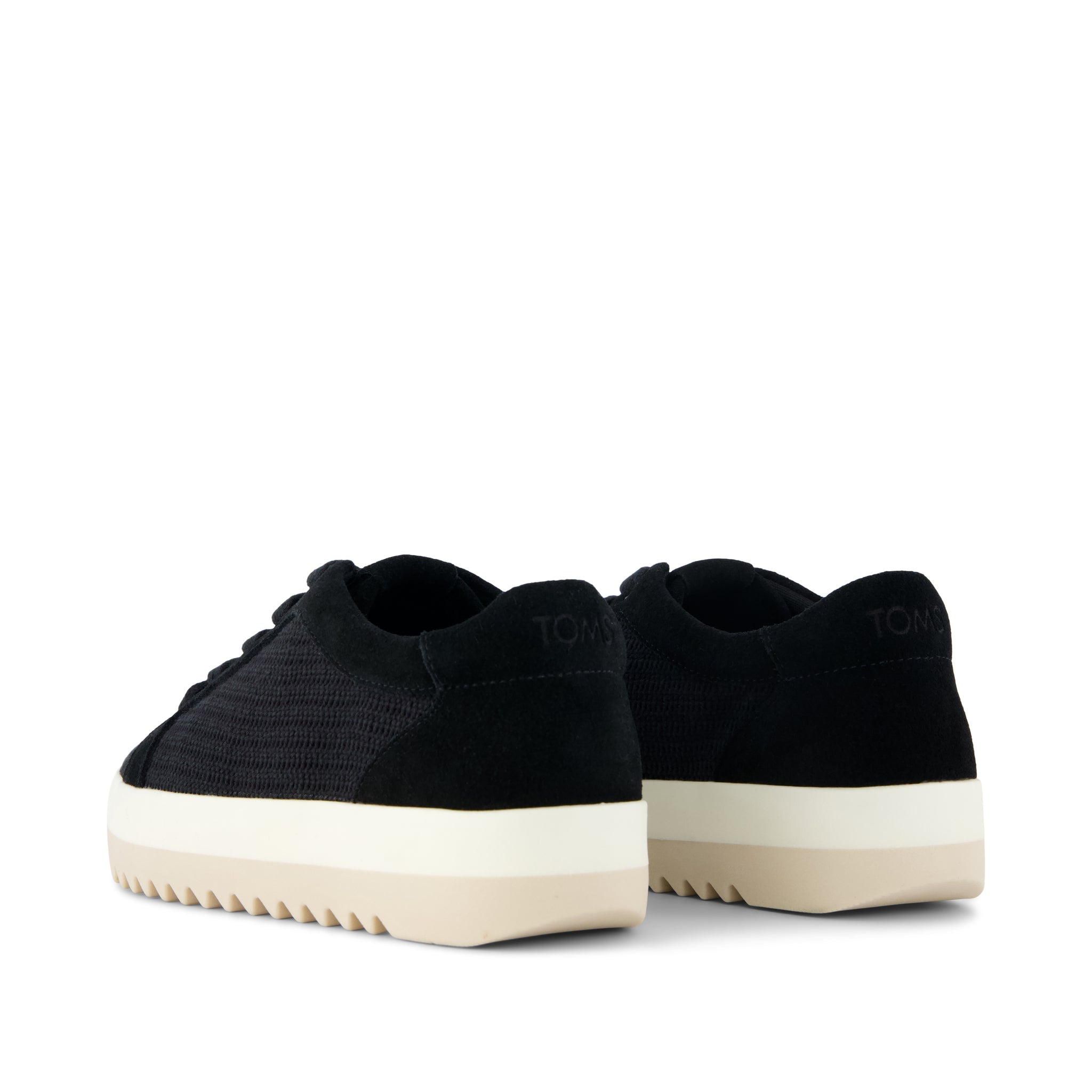 Womens Rea Lace-Up Platform Sneaker Black Mesh and Suede - Image 3