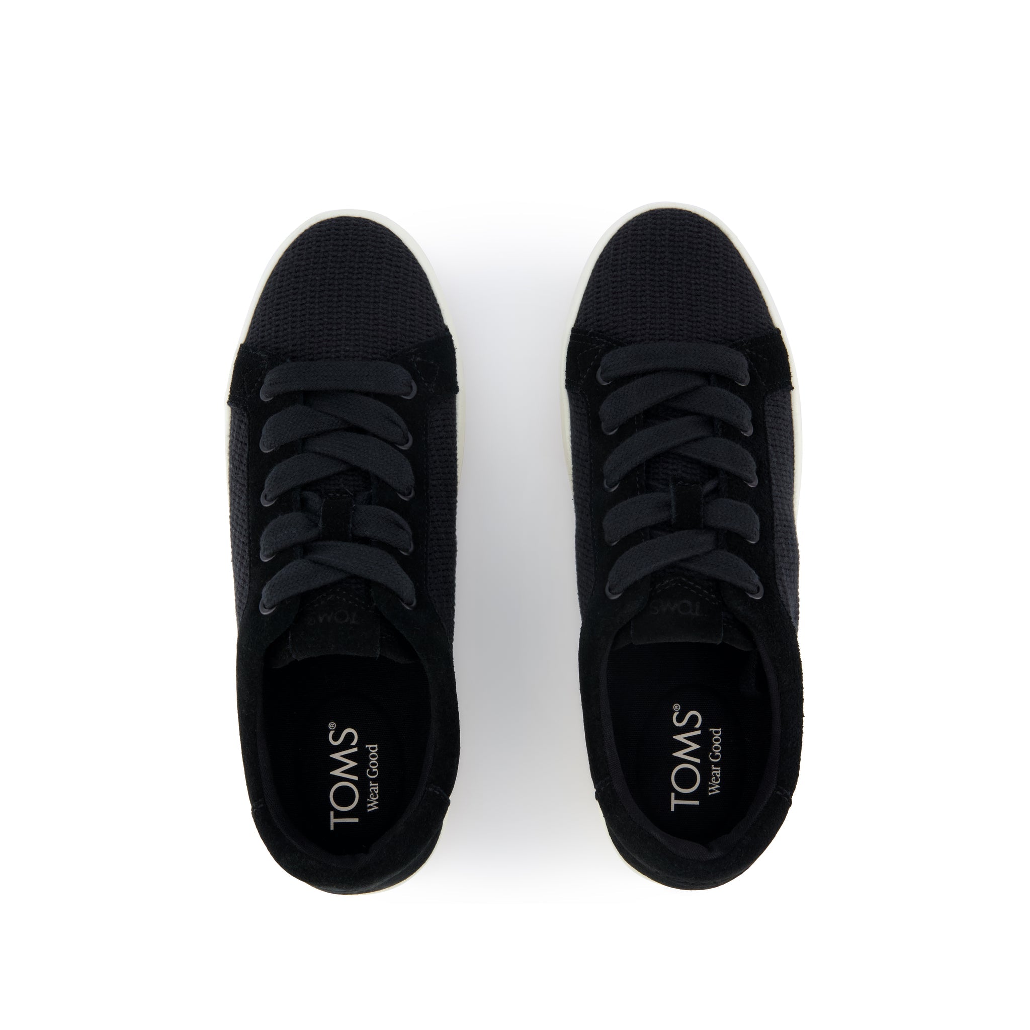 Womens Rea Lace-Up Platform Sneaker Black Mesh and Suede - Image 5