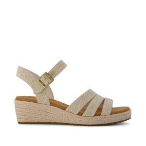 Womens Julia Wedge Sandal Champagne Sparkle