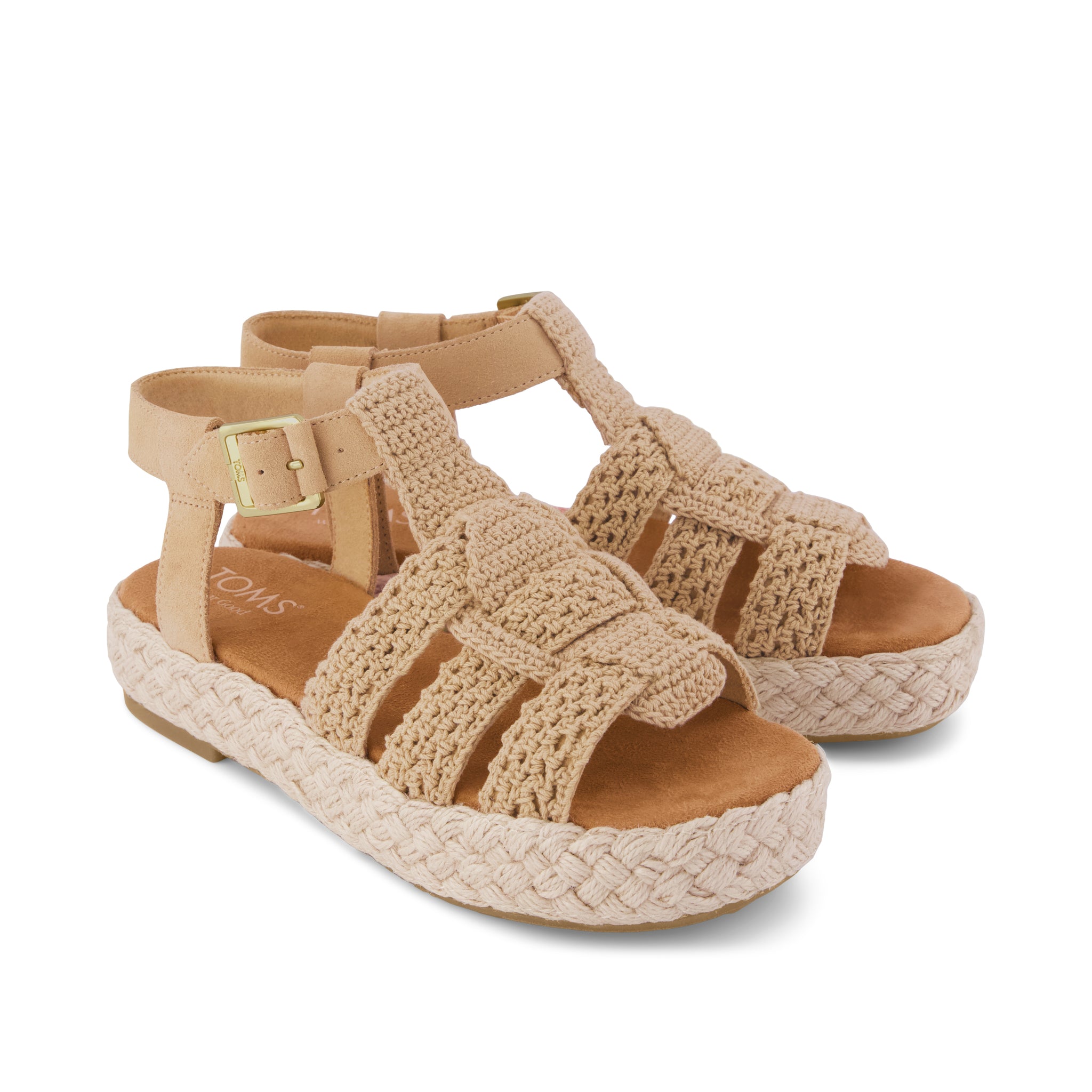 Womens Jac Fisherman Sandal Caramel Crochet - Image 3
