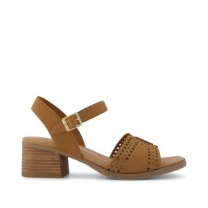 Womens Eloise Sandal Brown Perforated Leather