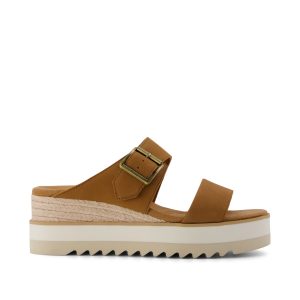 Womens Diana Mule Wedge Sandal Brown Sugar