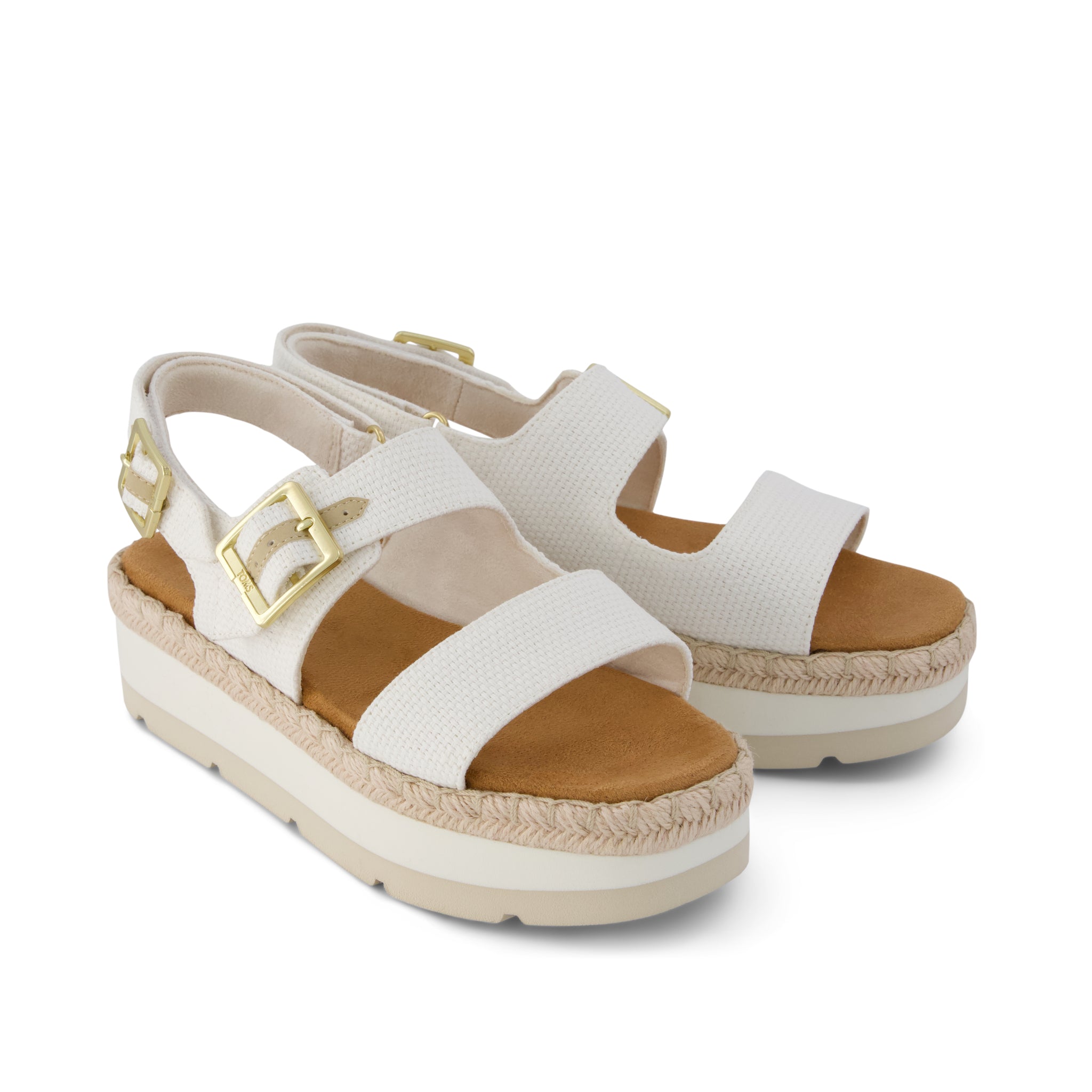 Womens Giana Flatform Sandal White Woven - Image 3