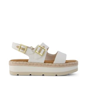 Womens Giana Flatform Sandal White Woven