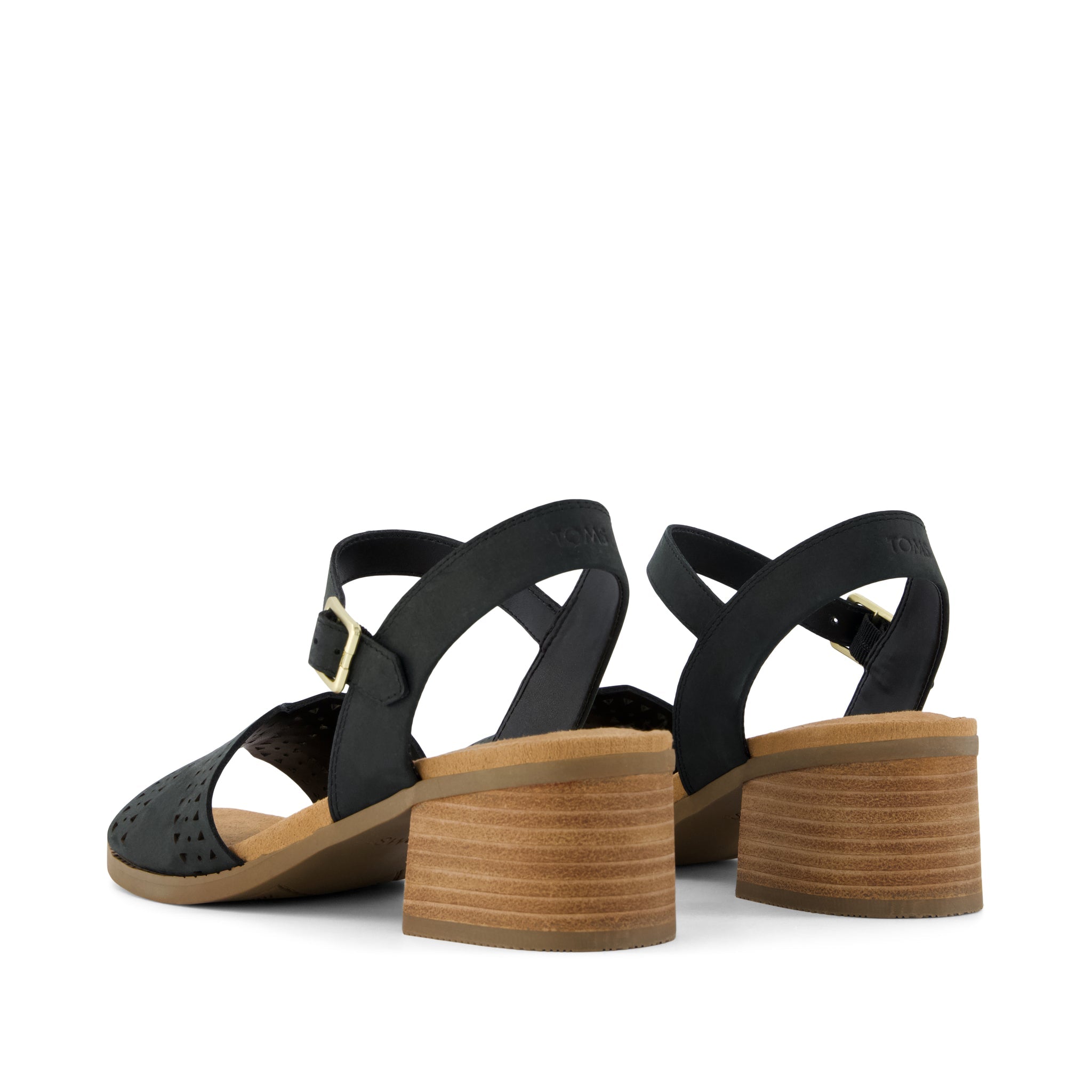 Womens Eloise Sandal Black Perforated Leather - Image 3