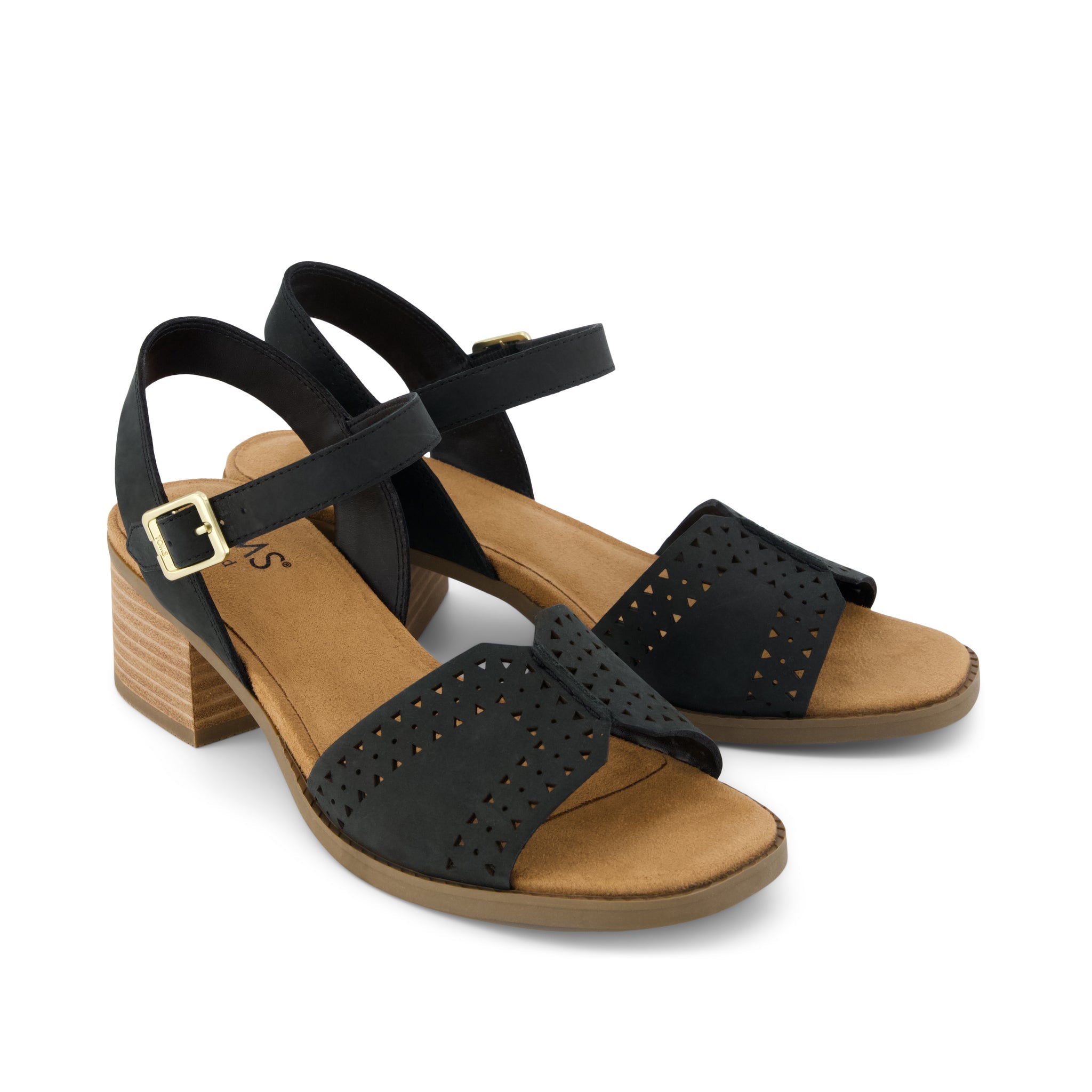 Womens Eloise Sandal Black Perforated Leather - Image 2