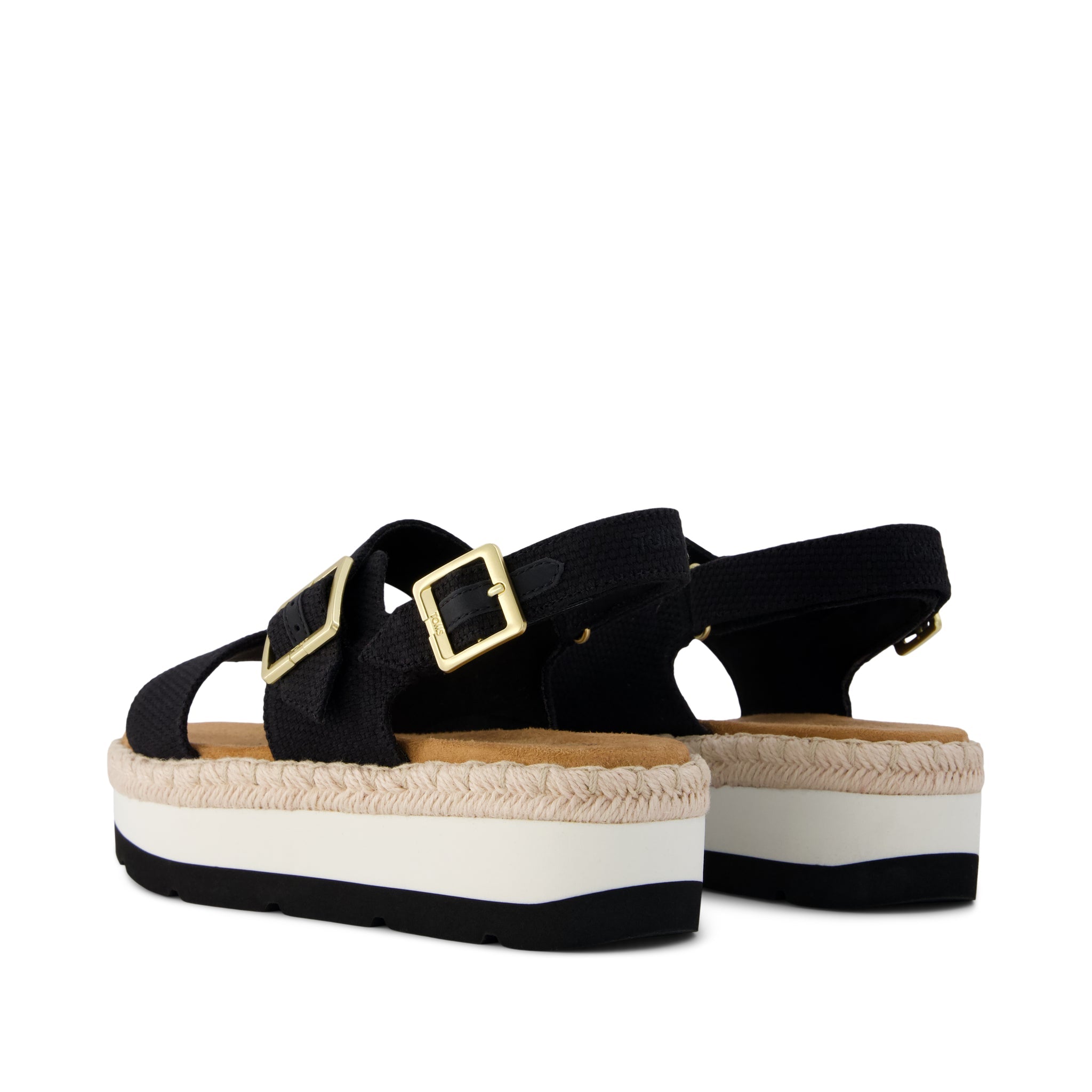 Womens Giana Flatform Sandal Black Woven - Image 4