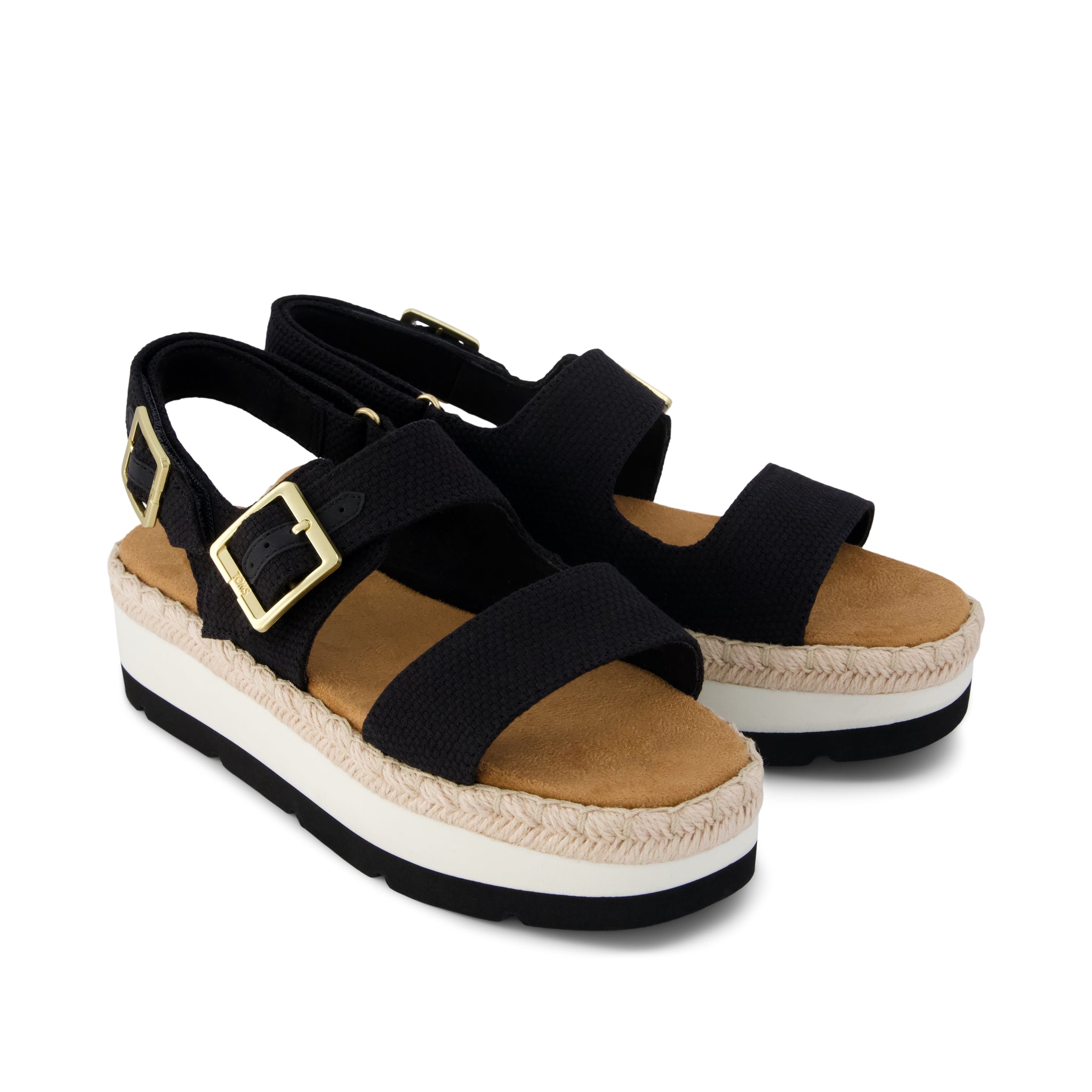Womens Giana Flatform Sandal Black Woven - Image 3