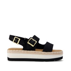 Womens Giana Flatform Sandal Black Woven