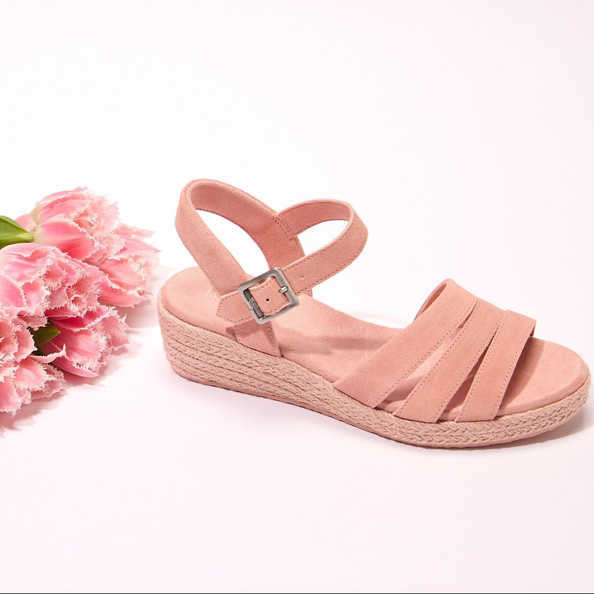 Womens Julia Wedge Sandal Bloom Suede - Image 2