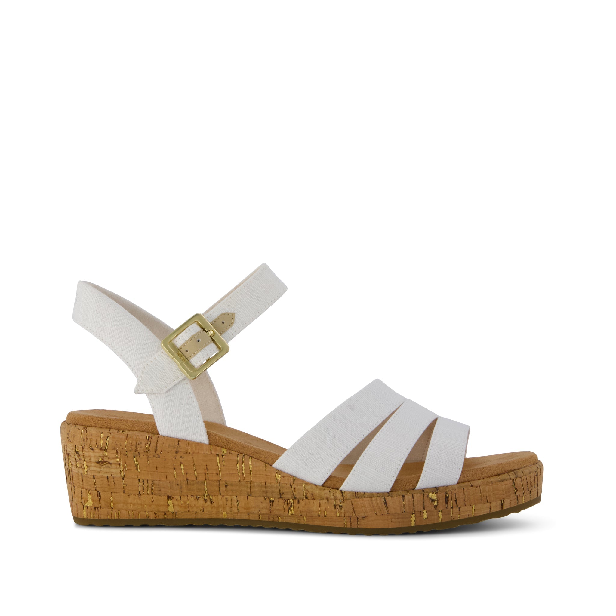 Womens Julia Wedge Sandal Woven White