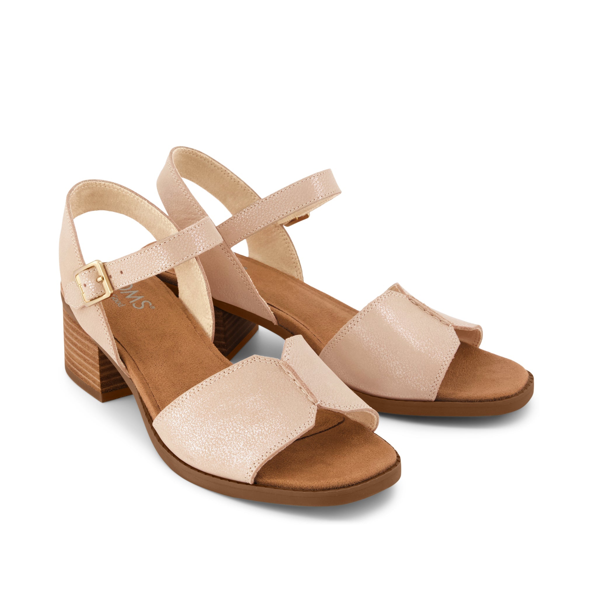 Womens Eloise Sandal Champagne Shimmer Suede - Image 3