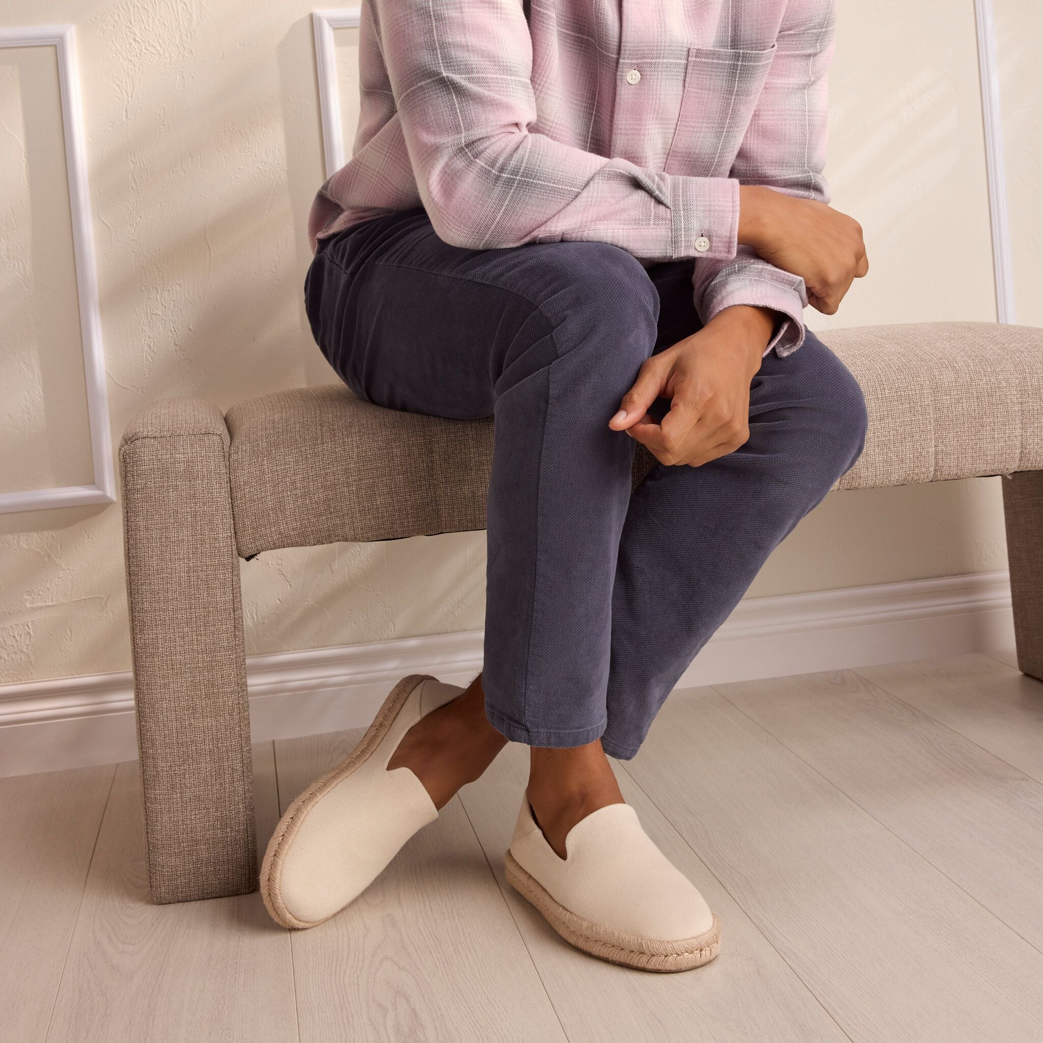 Mens Santiago Loafer Natural Recycled Cotton Canvas - Image 2