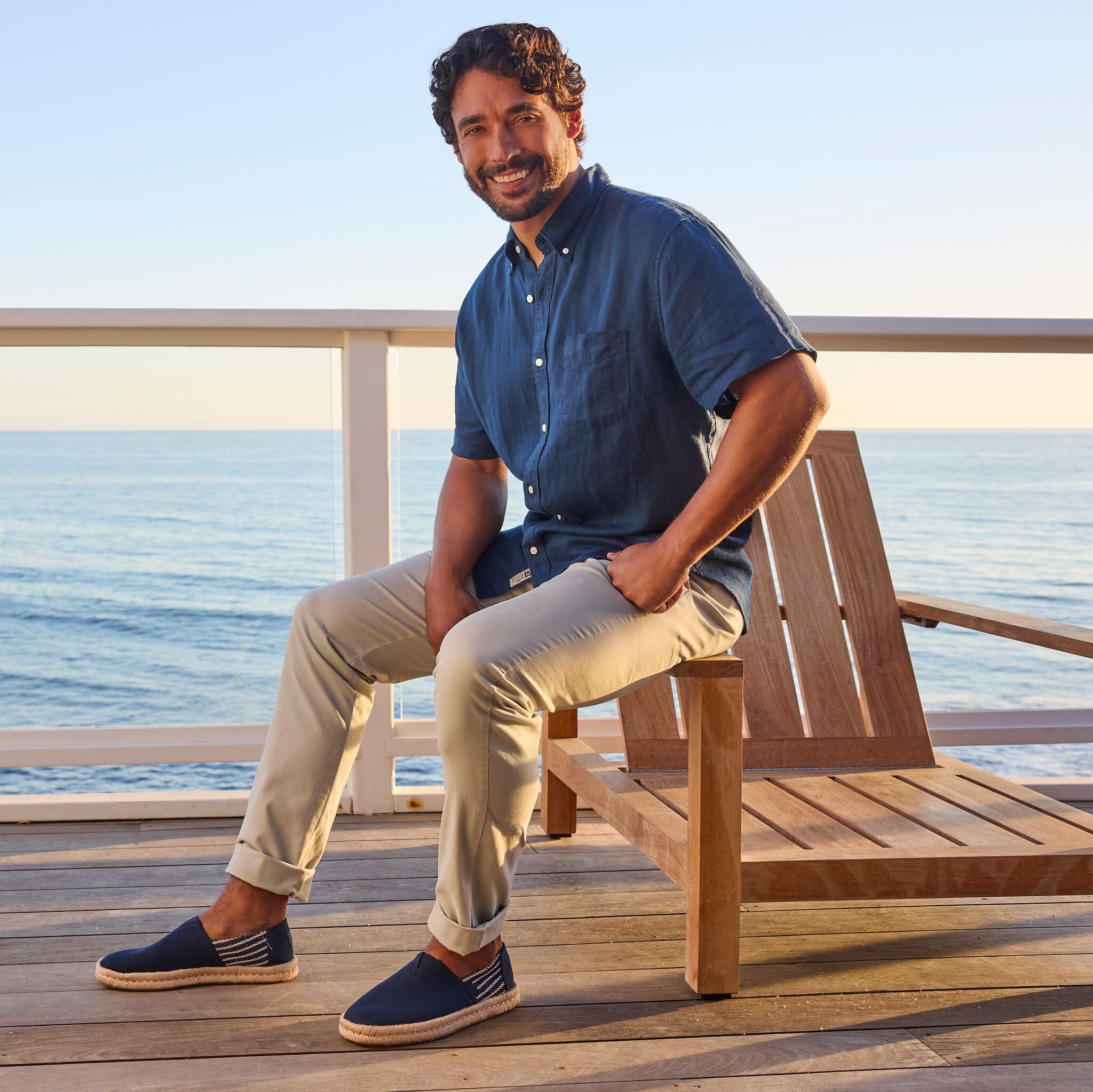 Mens Alpargata Rope 2.0 Espadrille Navy Stripes - Image 2