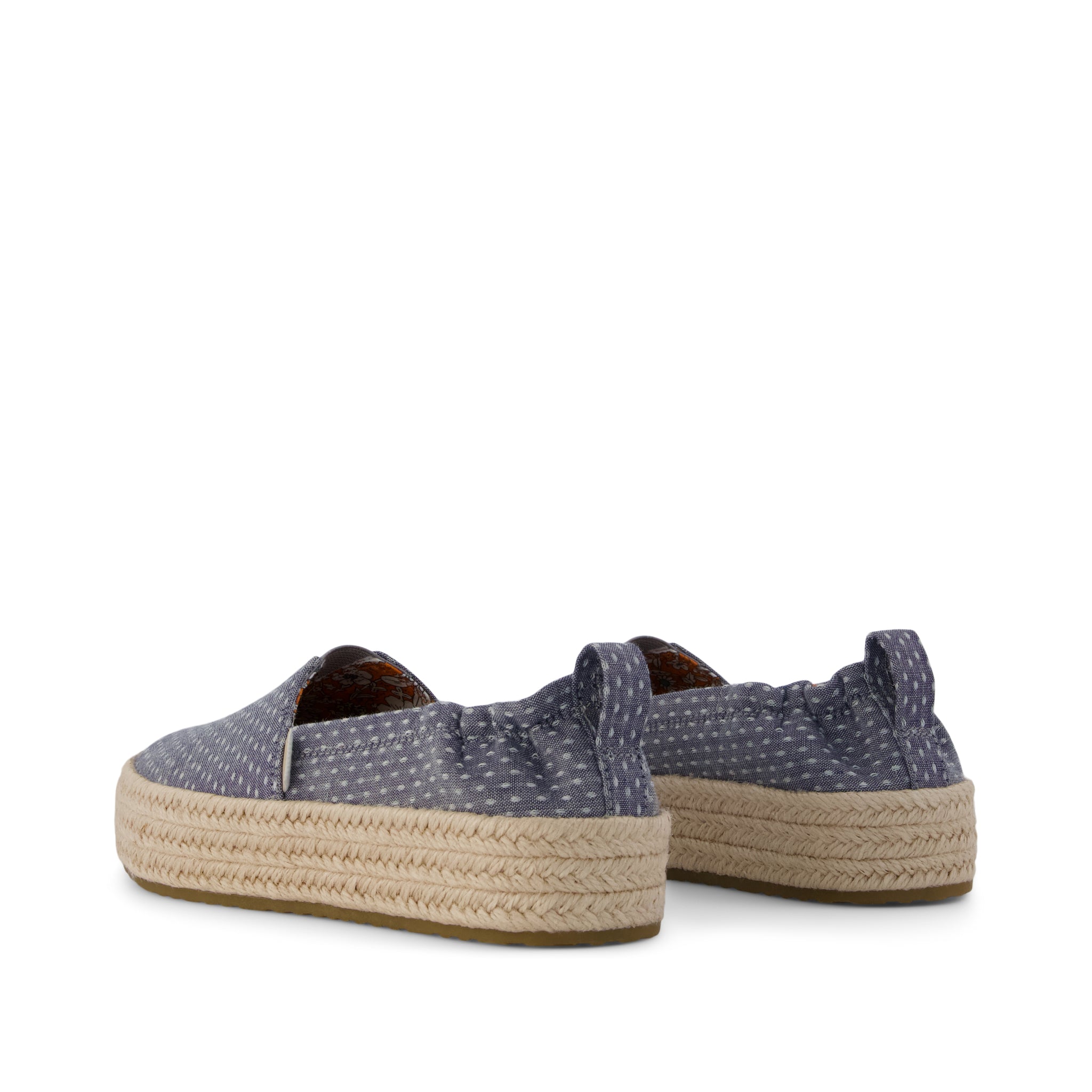 Valencia Platform Kids Espadrille Niagara Mist Chambray Dot - Image 4