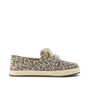 Carolina Lace-Up Kids Espadrille Natural Leopard Print