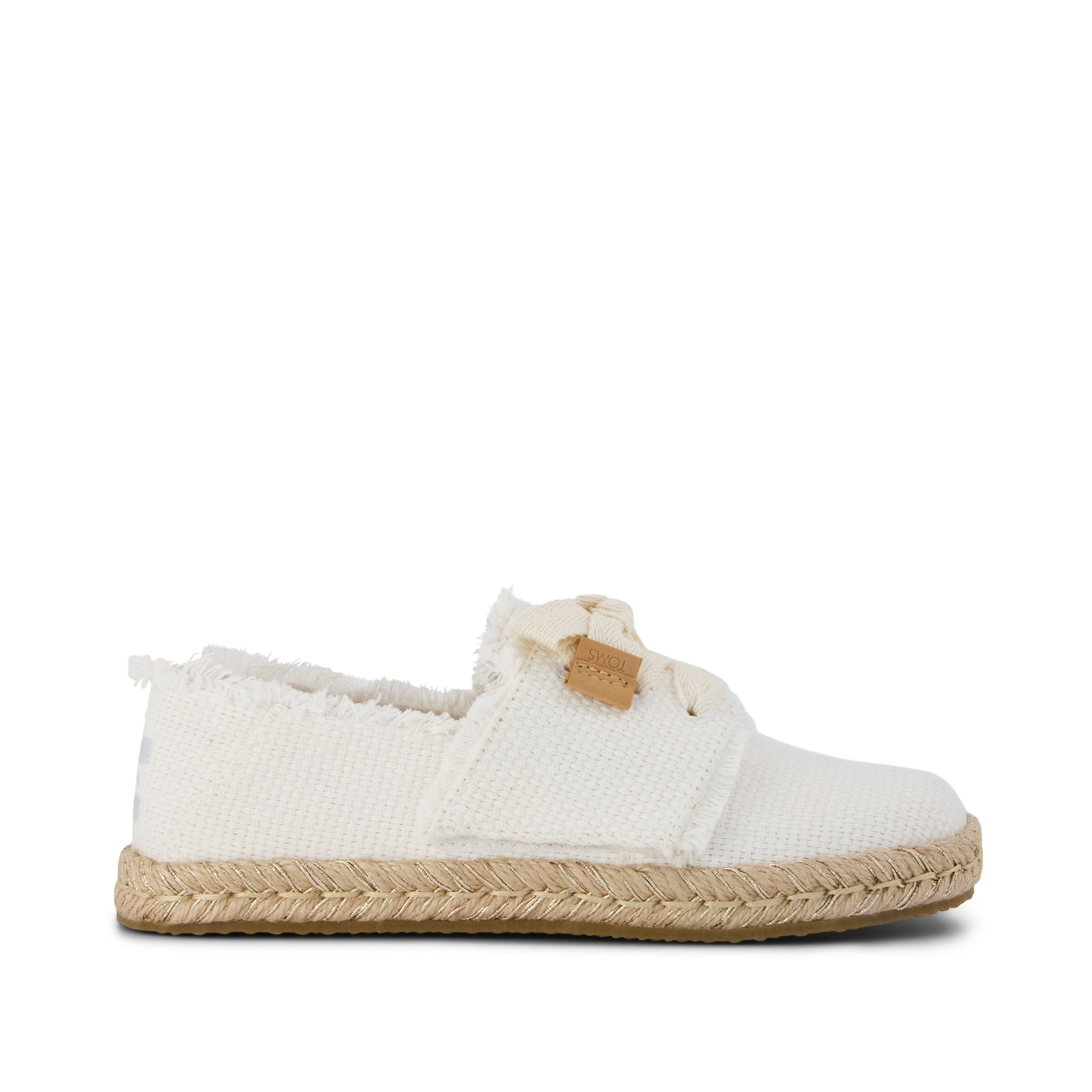 Carolina Lace-Up Kids Espadrille White Fray
