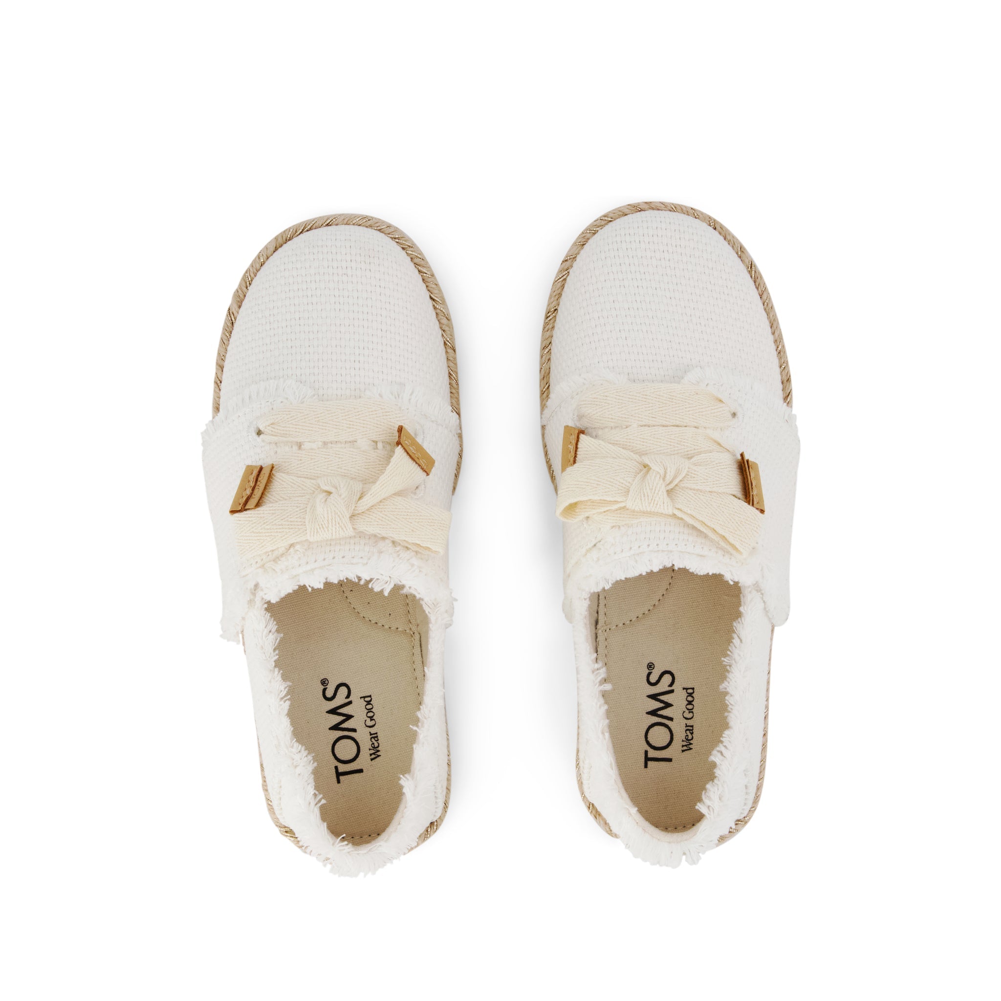 Carolina Lace-Up Kids Espadrille White Fray - Image 6