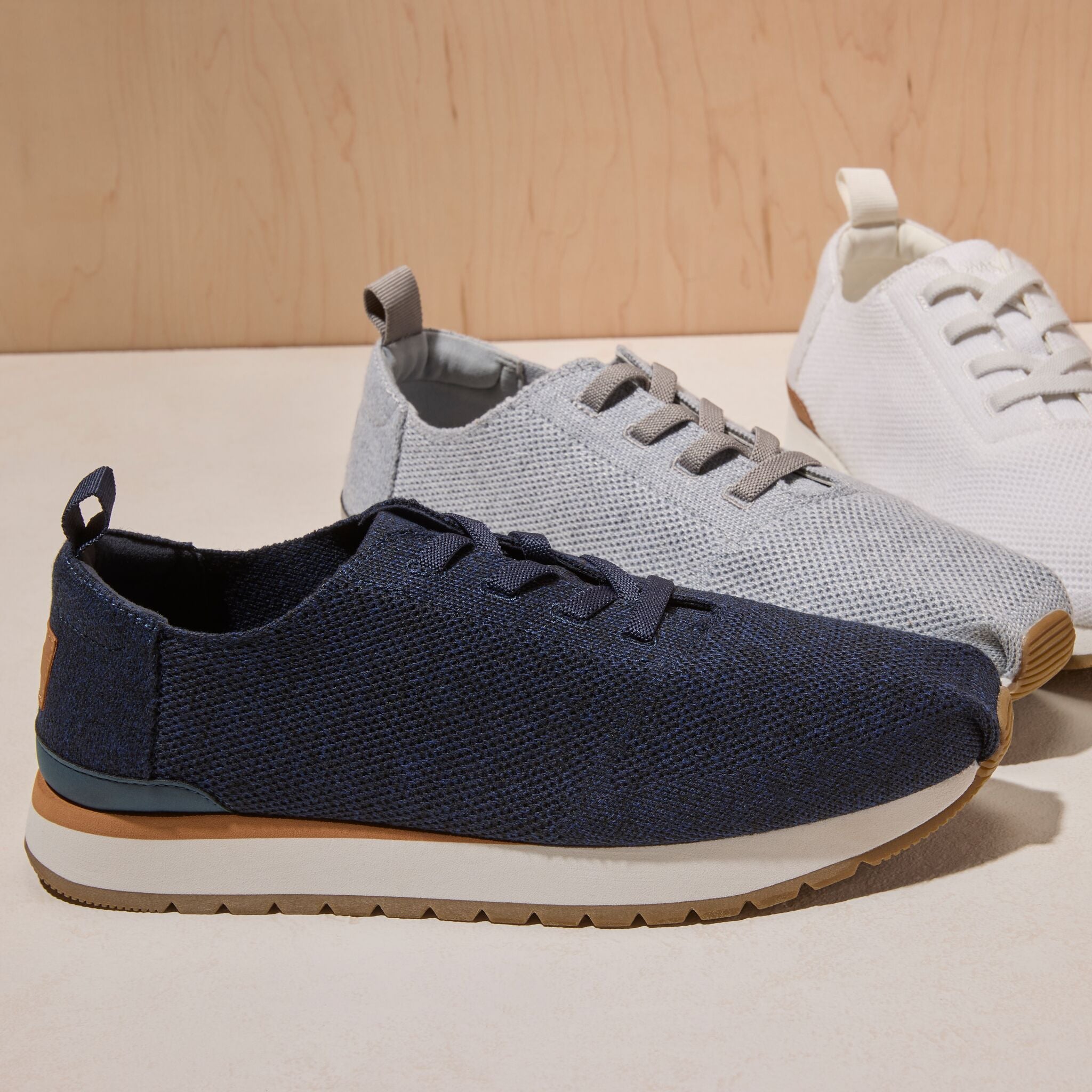 Mens Resident Plus Lace-Up Navy Knit - Image 2