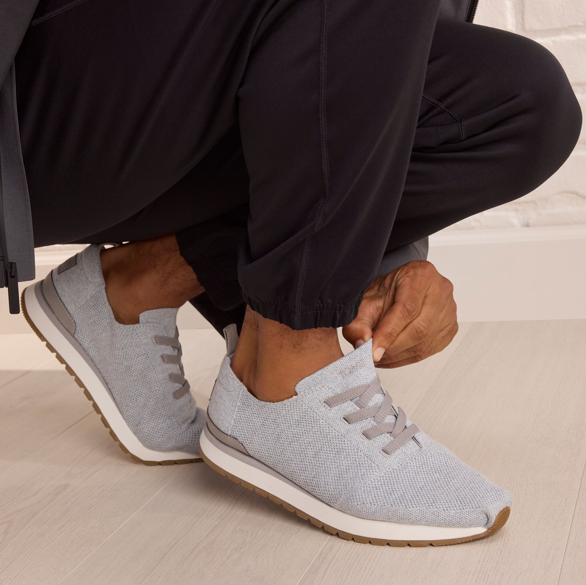 Mens Resident Plus Lace-Up Grey Knit - Image 2