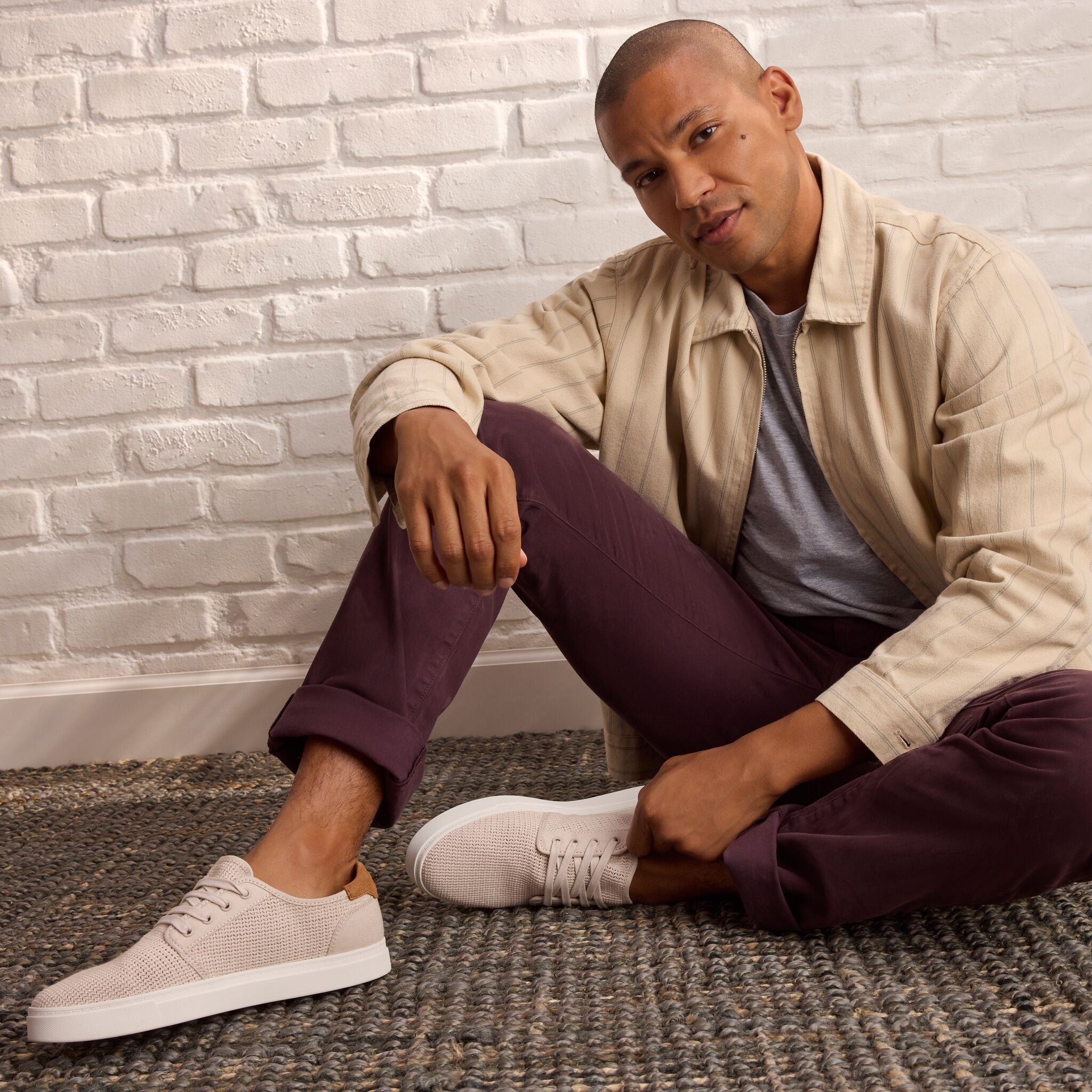 Mens Carlo 2.0 Lace-Up Sneaker Taupe Mesh - Image 2