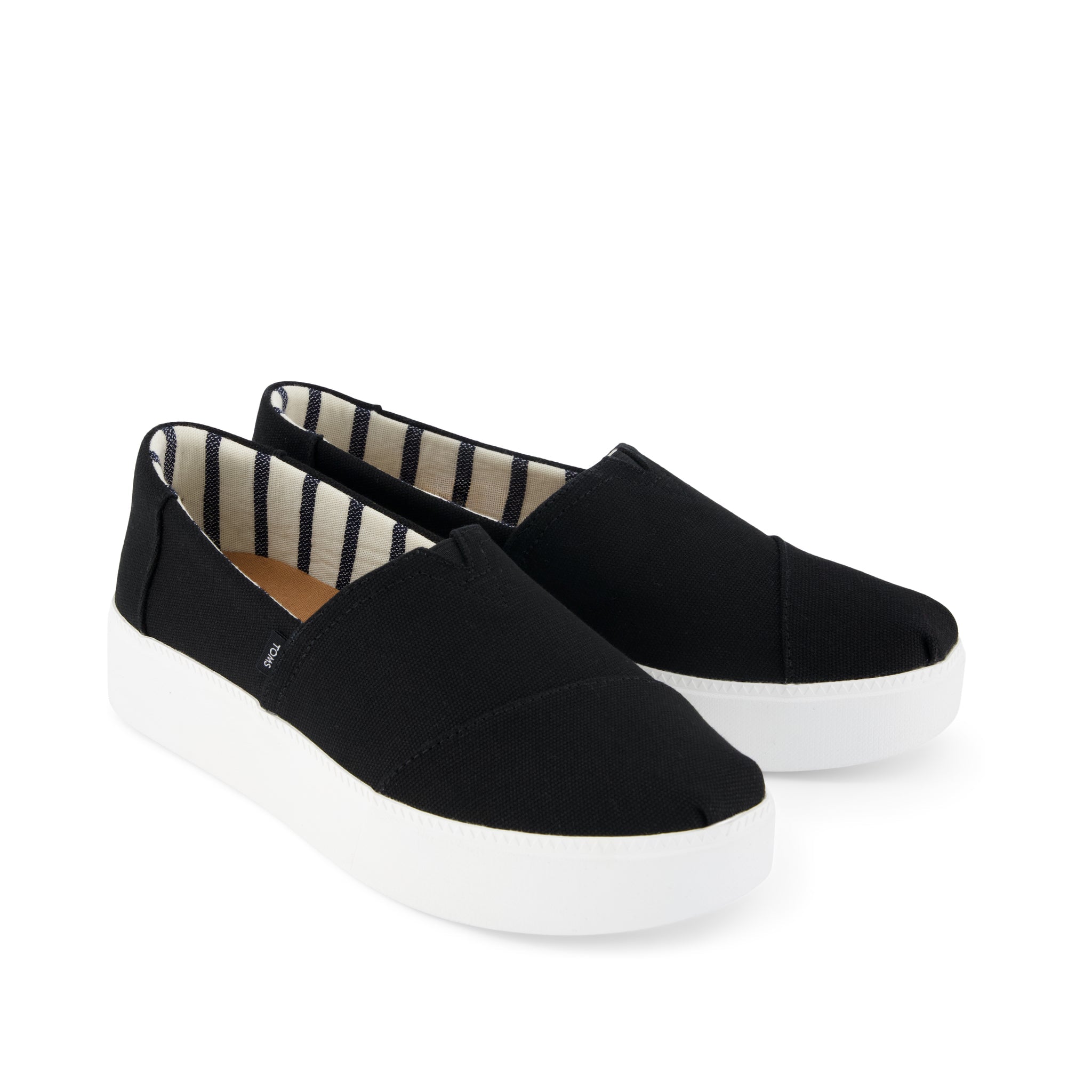 Womens Asher Platform Slip On Sneaker Black Canvas - Image 2