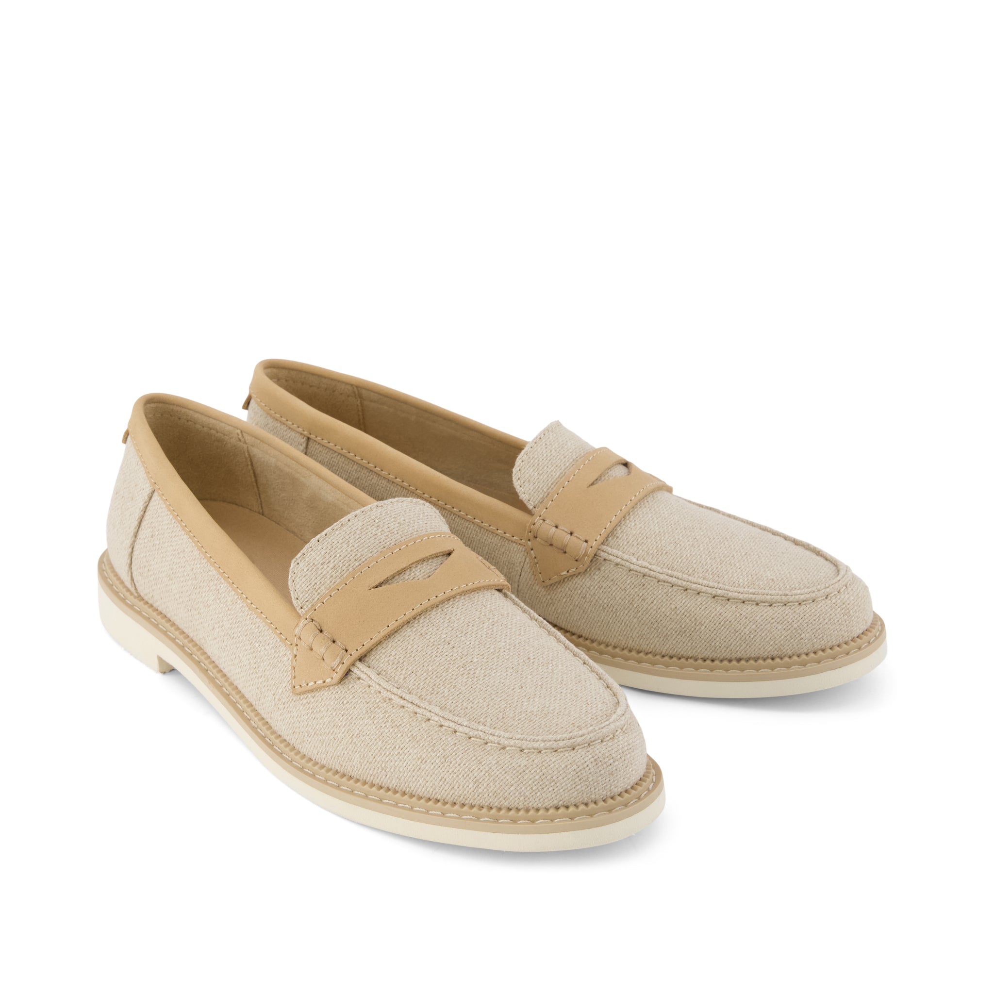 Womens Marie Loafer Natural Textile - Image 4