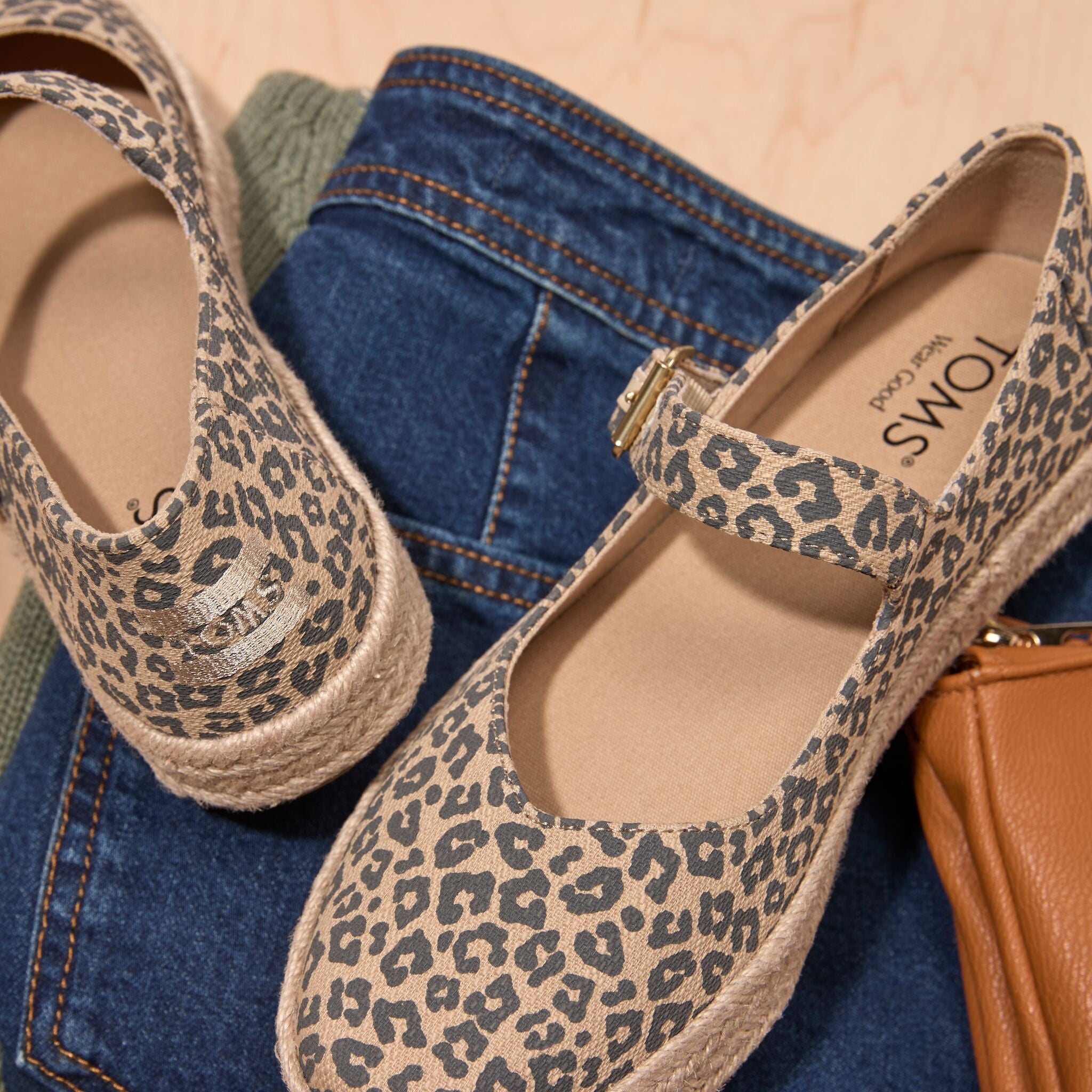Womens Carolina Mary Jane Espadrille Natural Leopard Print - Image 2