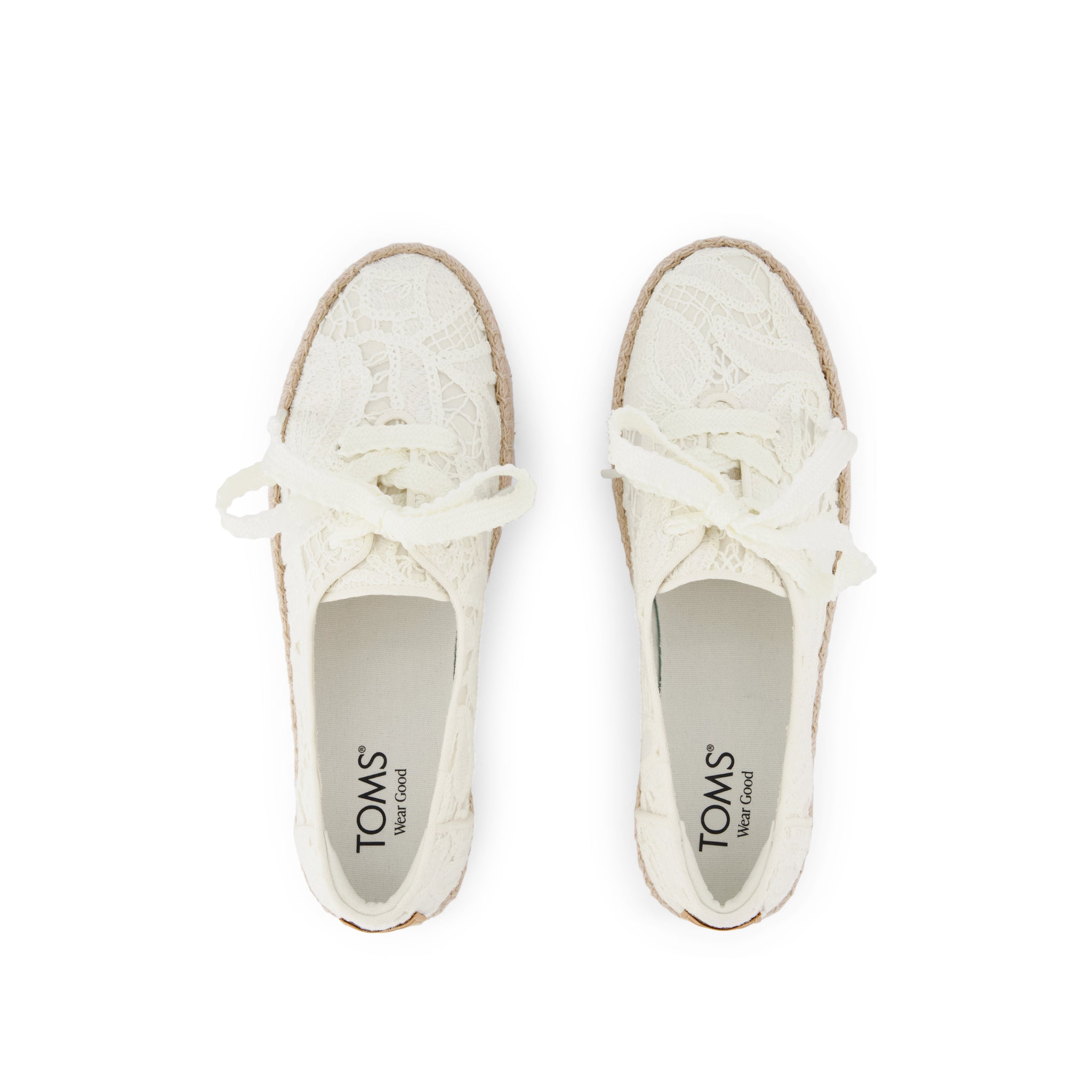 Womens Valencia Lace-Up Platform Espadrille Egret Floral Crochet - Image 6