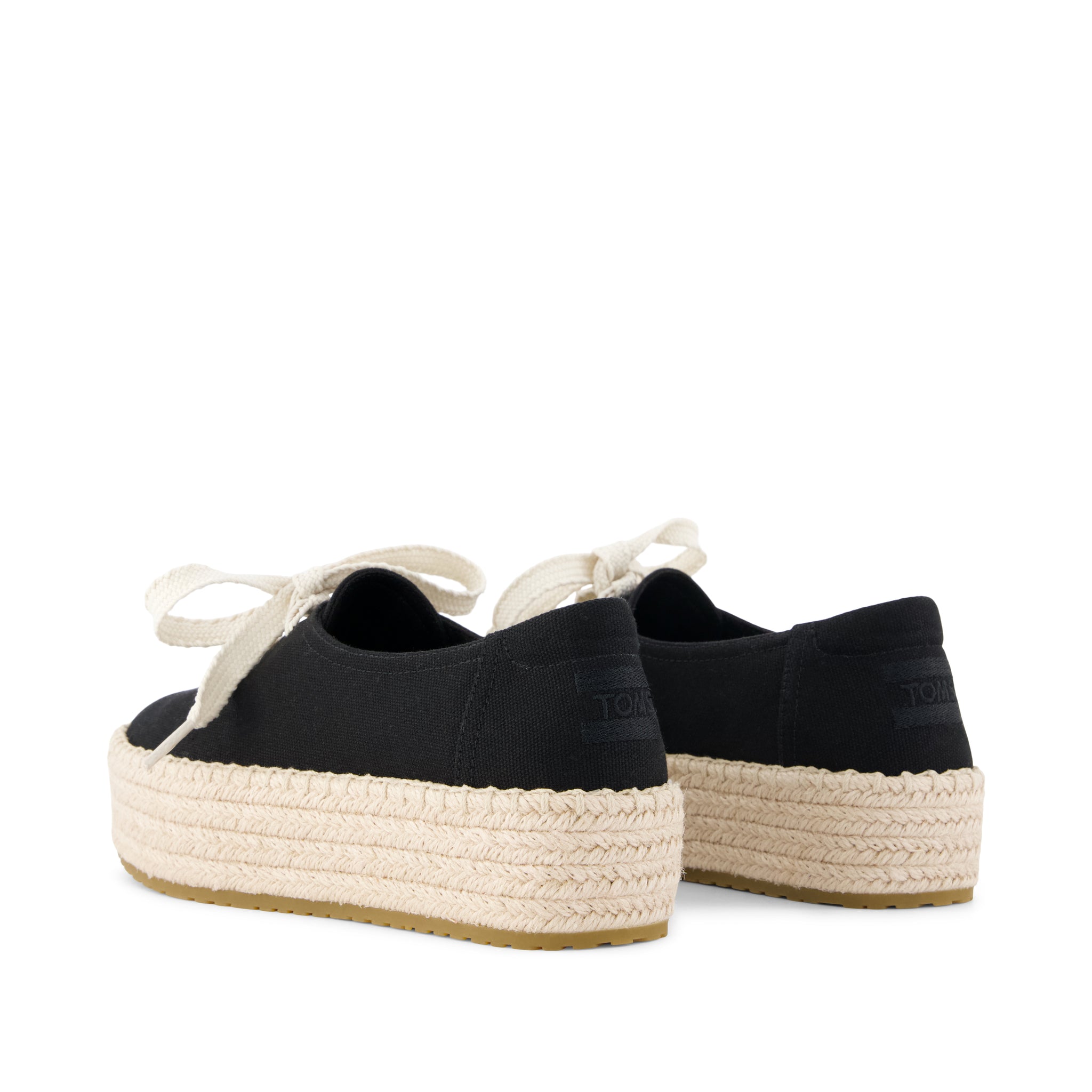 Womens Valencia Lace-Up Platform Espadrille Black Canvas - Image 4