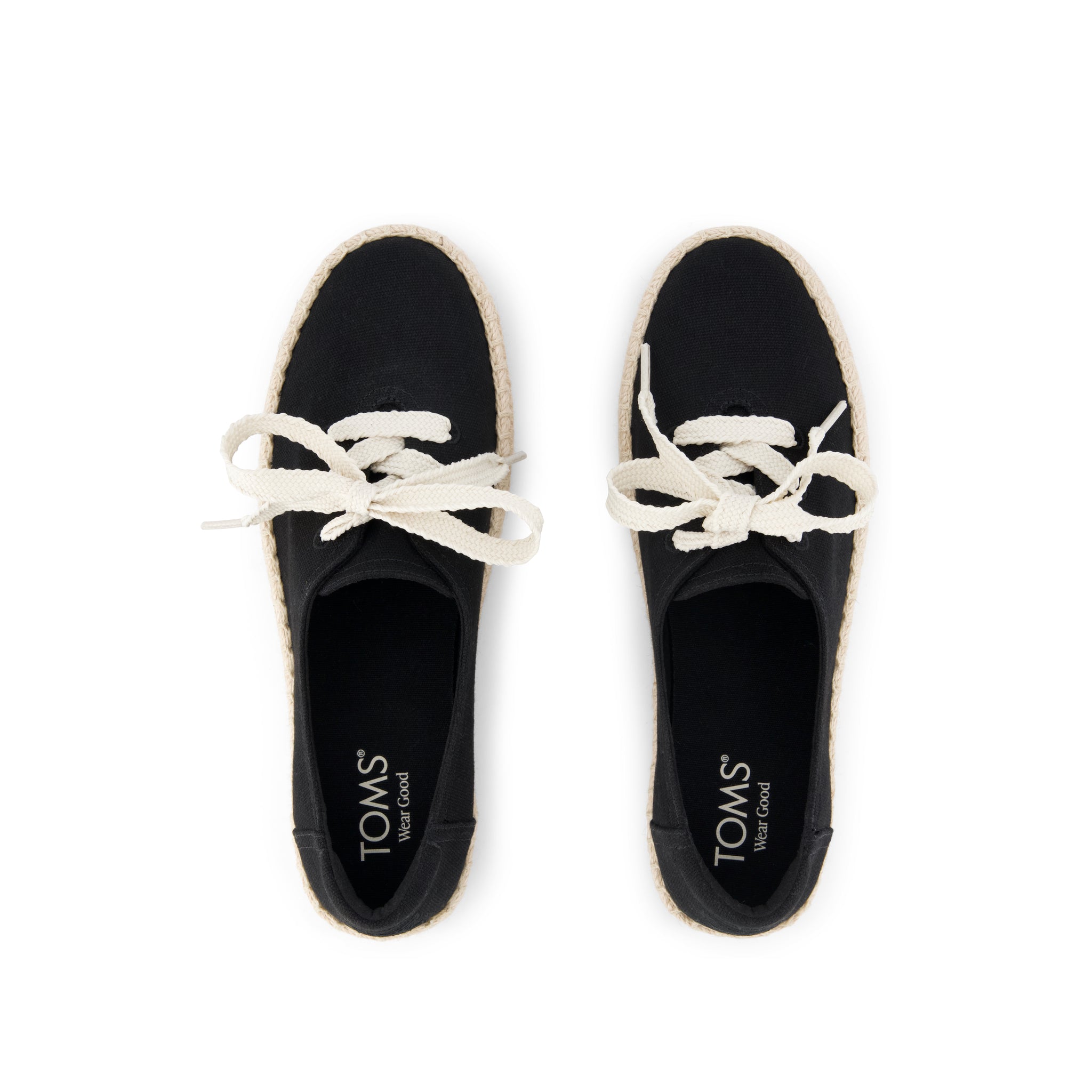 Womens Valencia Lace-Up Platform Espadrille Black Canvas - Image 6