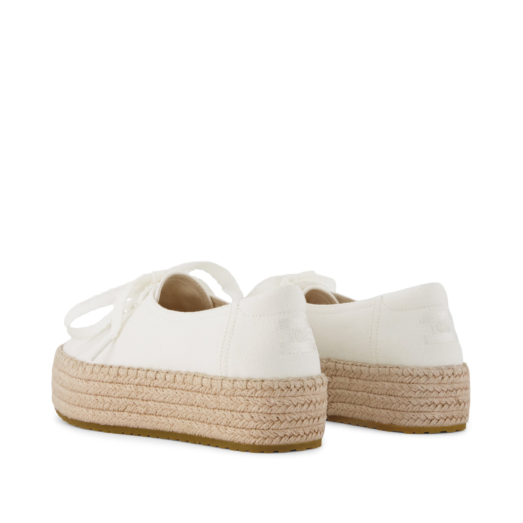 Womens Valencia Lace-Up Platform Espadrille White Canvas - Image 4