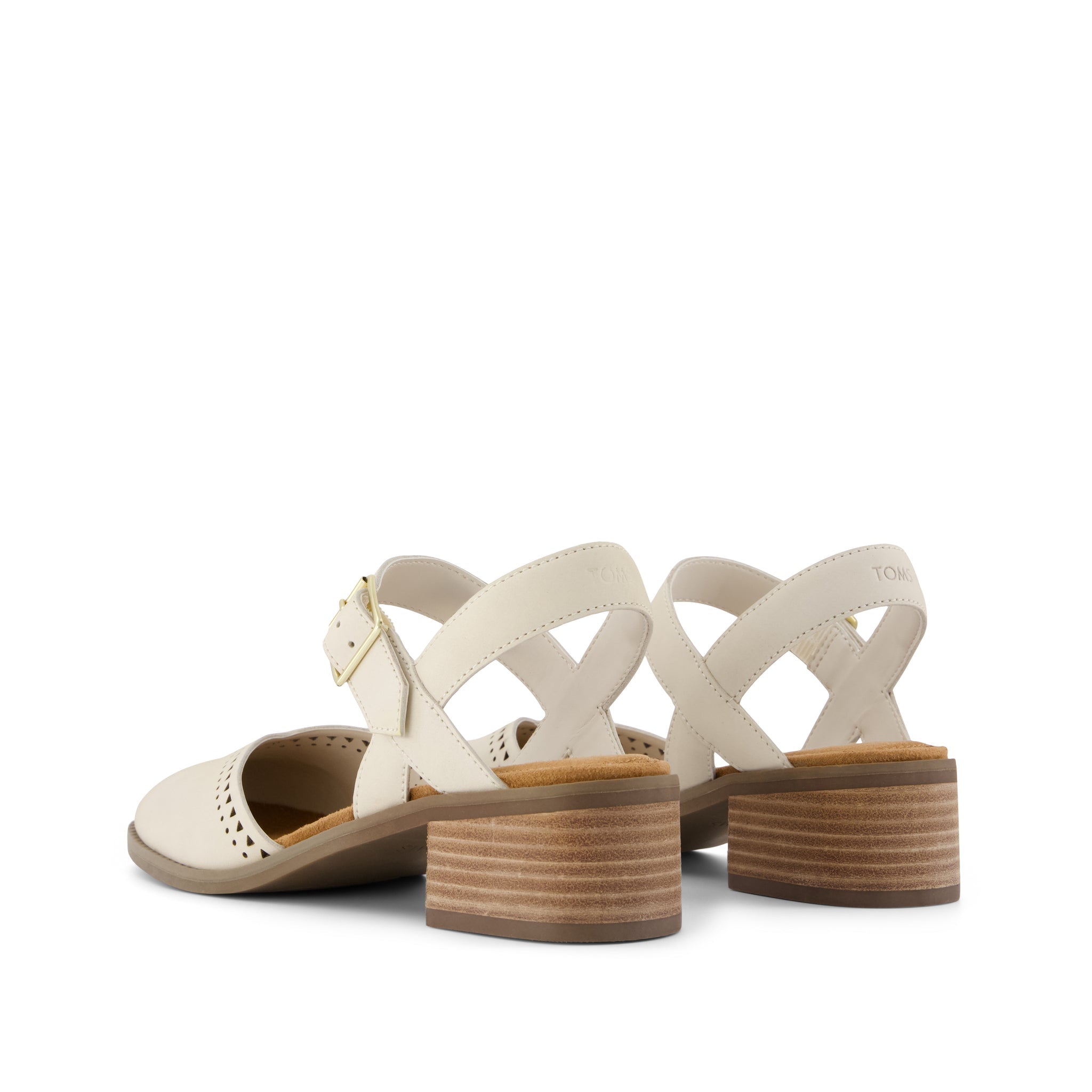 Womens Jaclyn Heel Light Sand Perforated Leather - Image 4