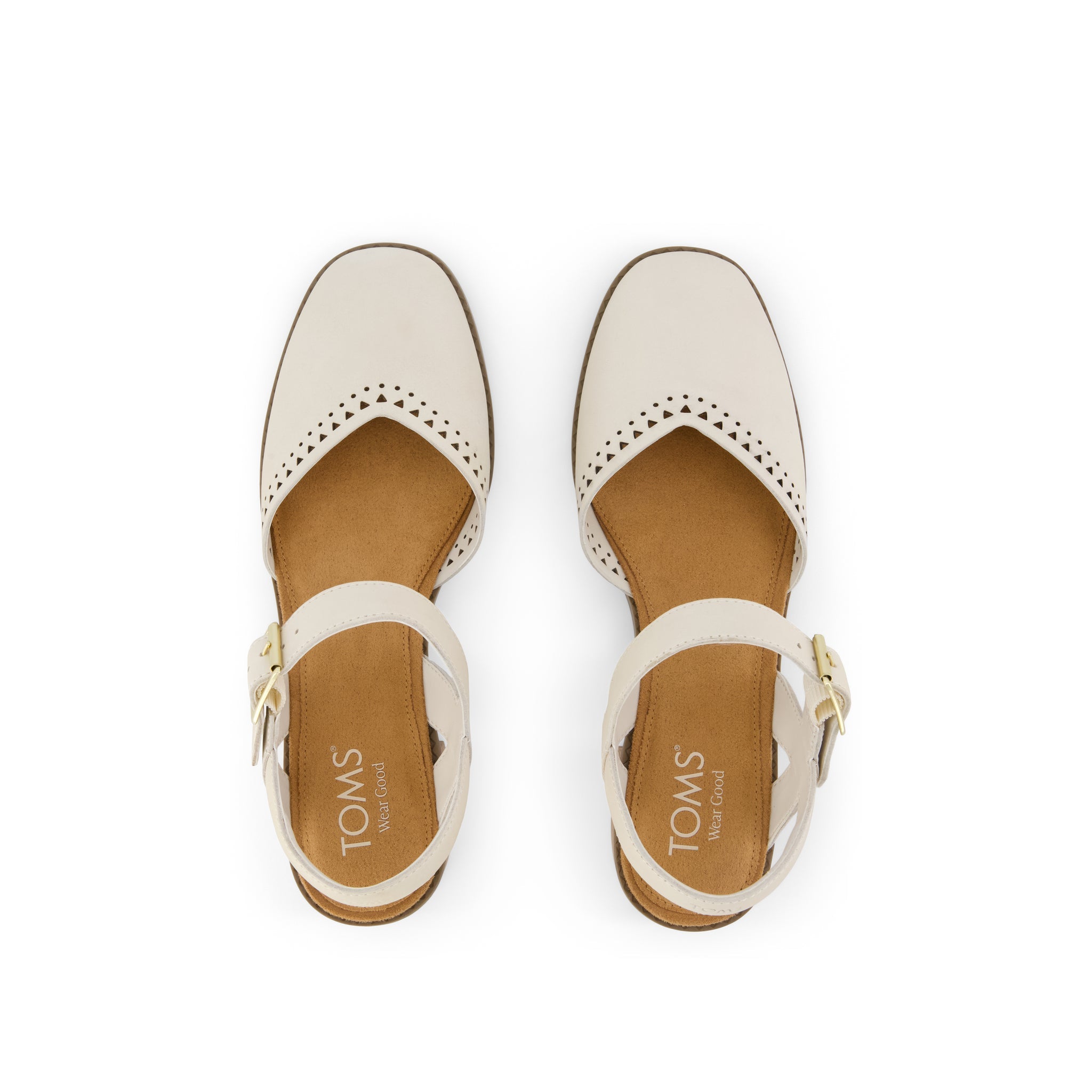 Womens Jaclyn Heel Light Sand Perforated Leather - Image 6