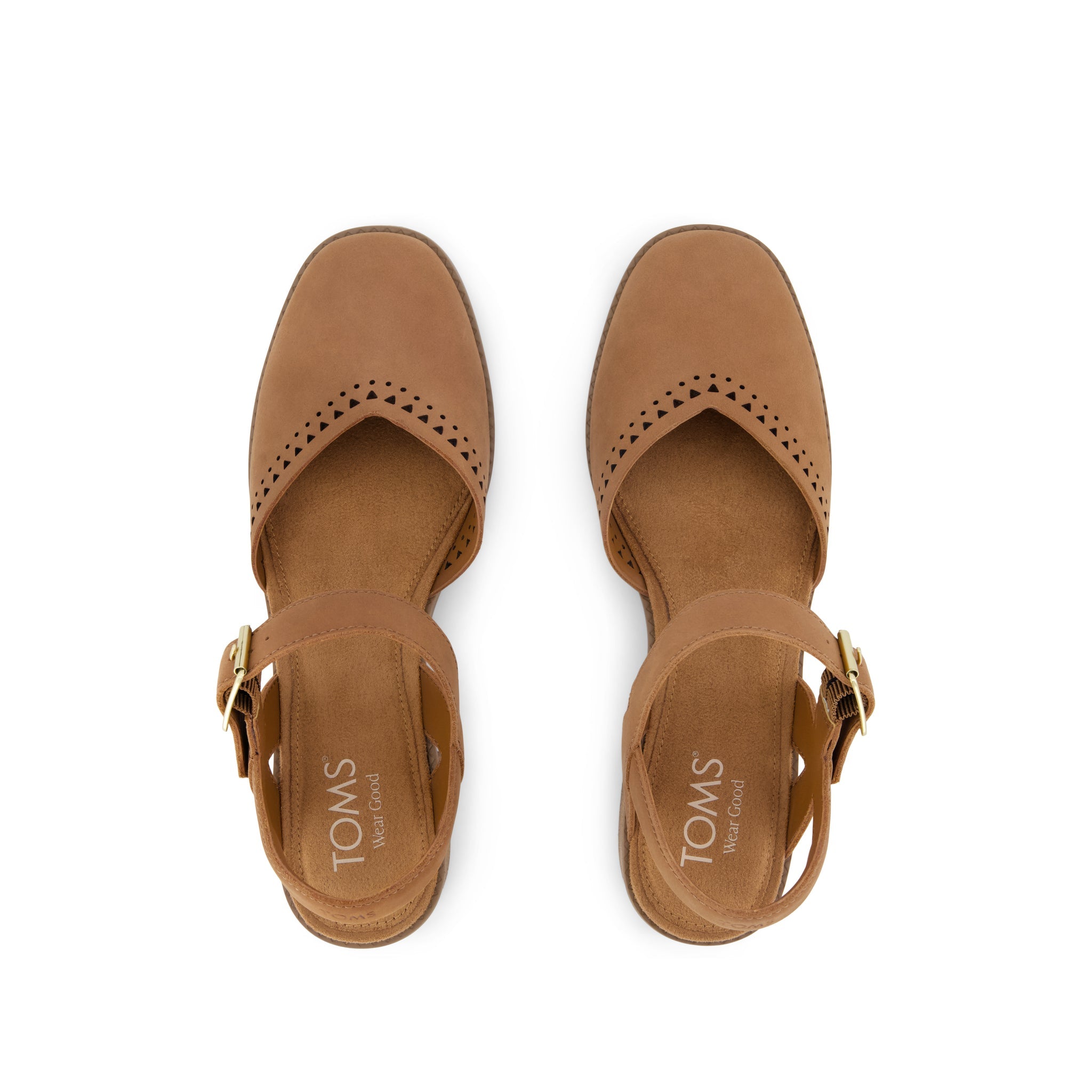 Womens Jaclyn Heel Brown Perforated Leather - Image 6