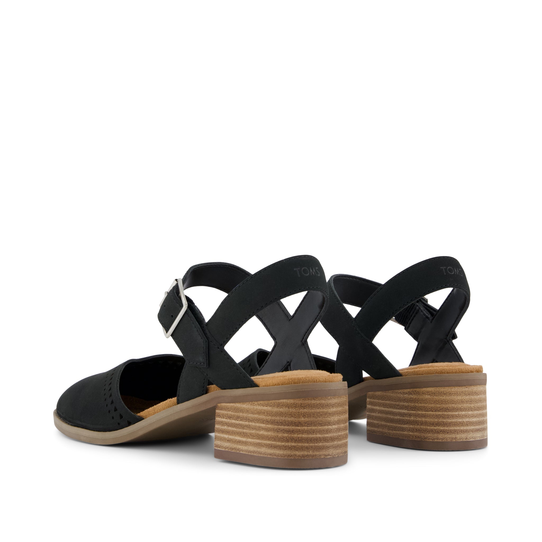 Womens Jaclyn Heel Black Perforated Leather - Image 4