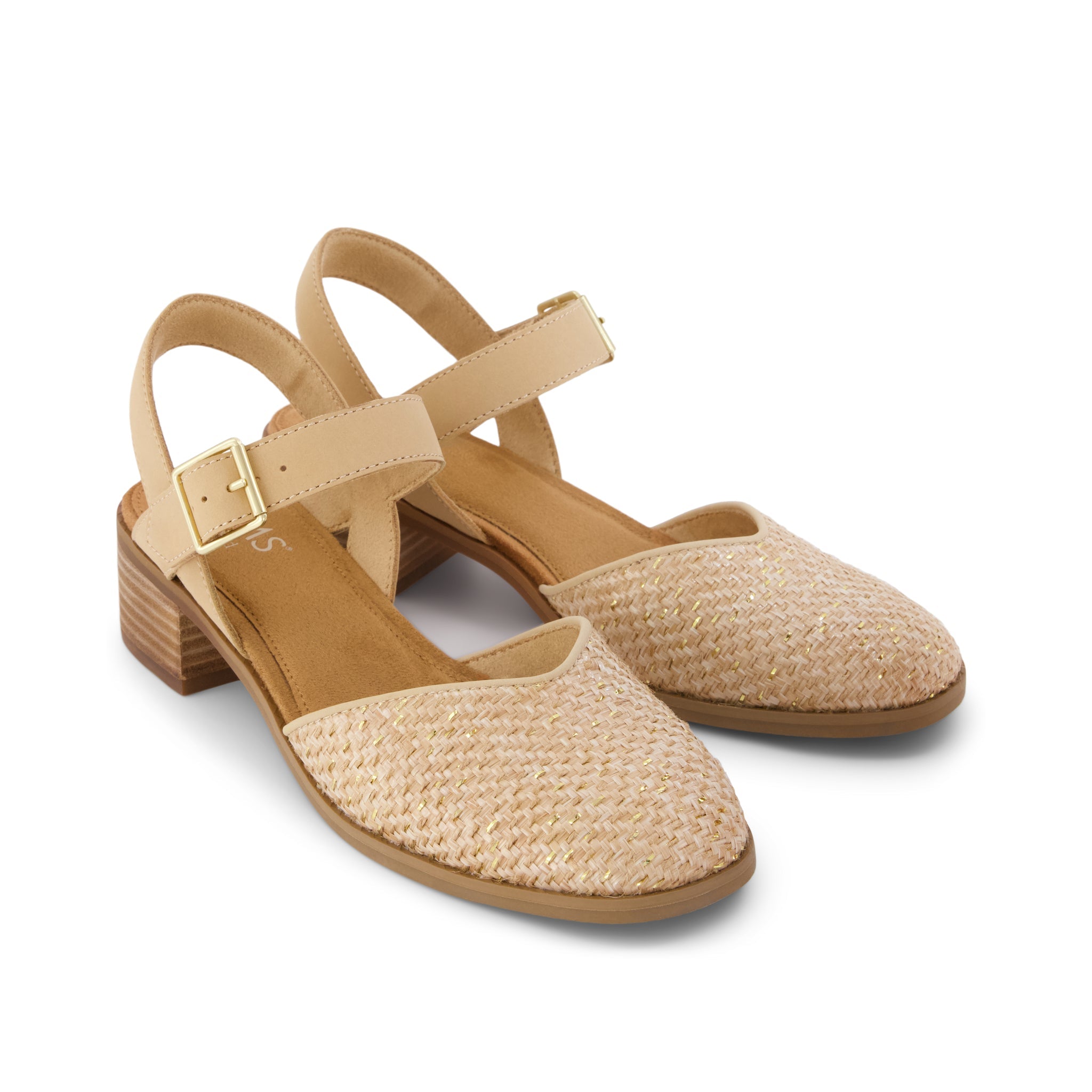 Womens Jaclyn Heel Natural Metallic Raffia - Image 3