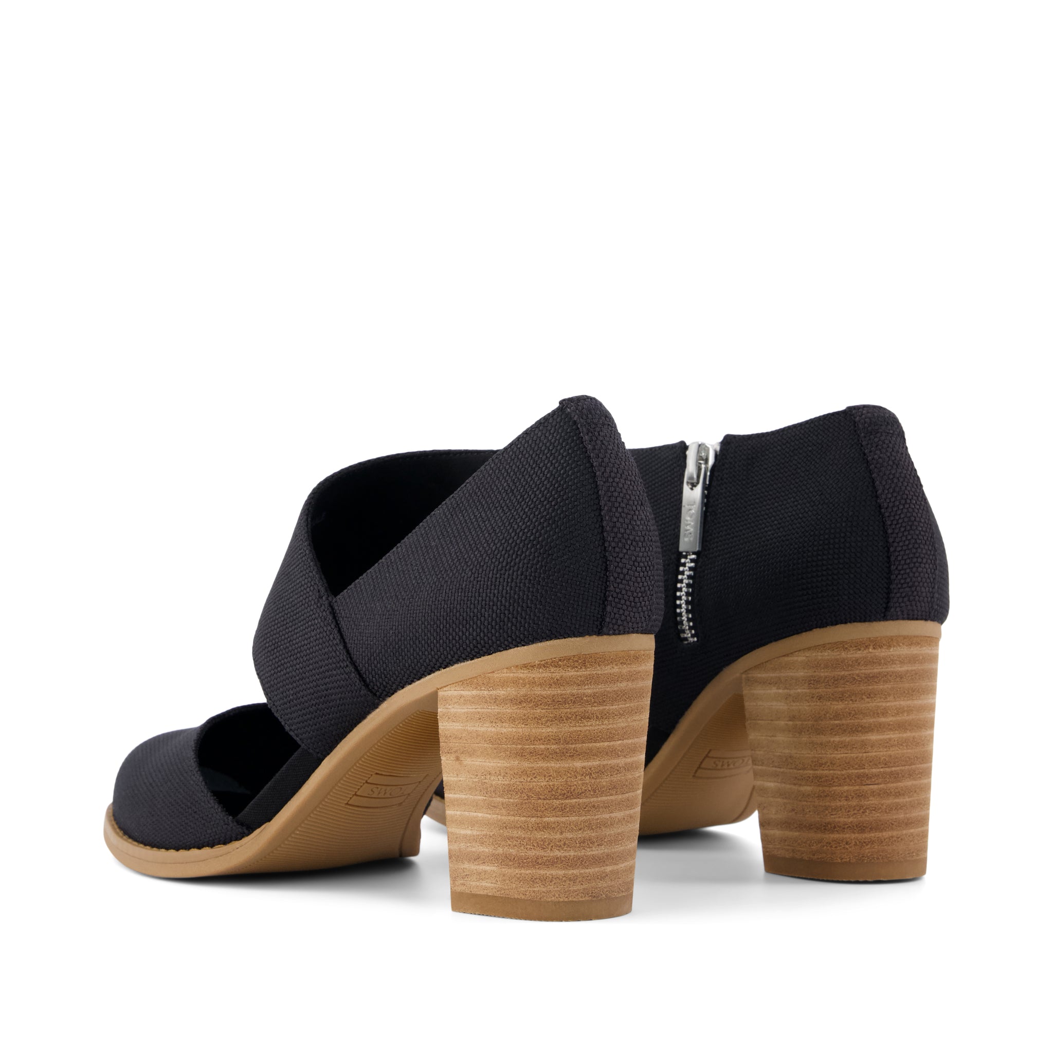 Womens Milan Nova Heel Black Canvas - Image 4