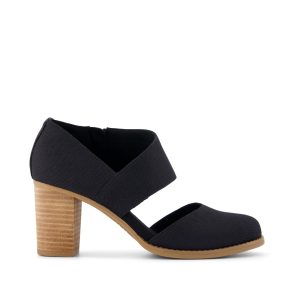Womens Milan Nova Heel Black Canvas