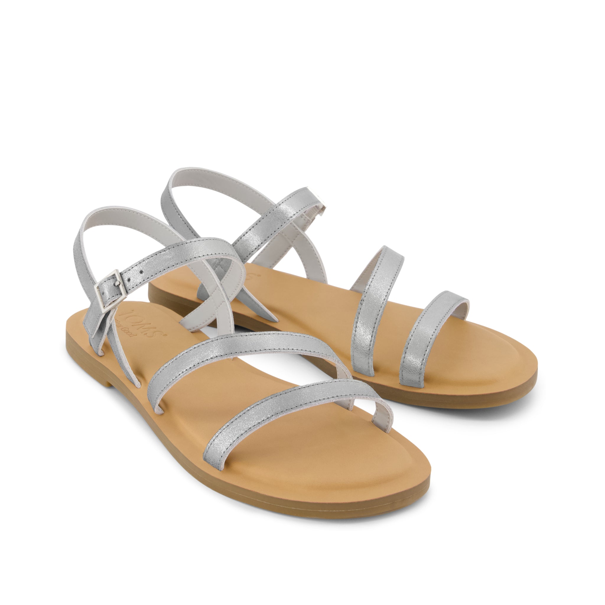 Womens Kira Strappy Sandal Silver Leather - Image 3