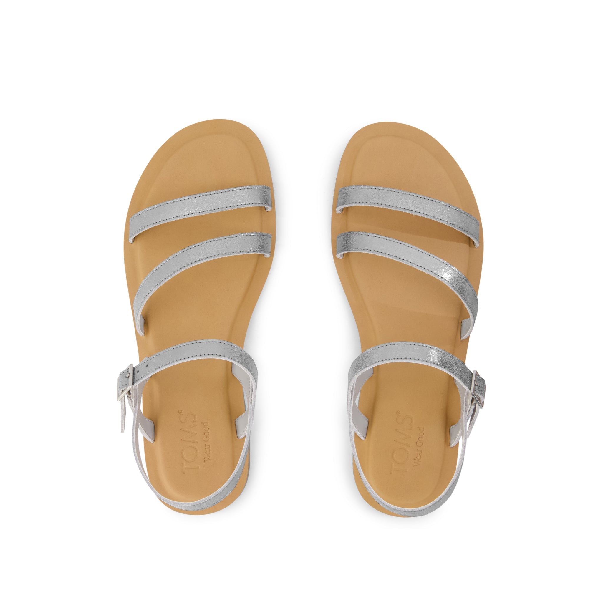 Womens Kira Strappy Sandal Silver Leather - Image 6
