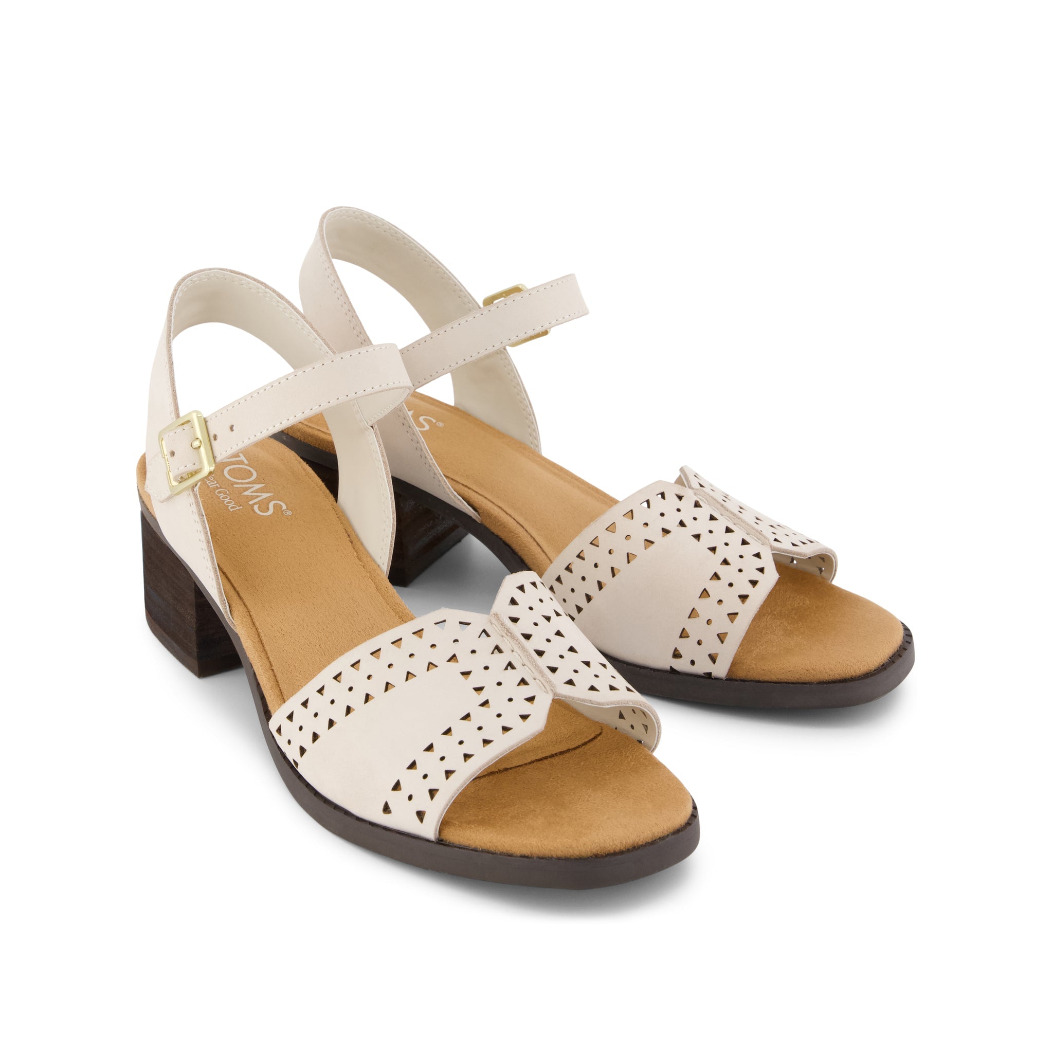 Womens Eloise Sandal Light Sand Perforated Leather - Image 3