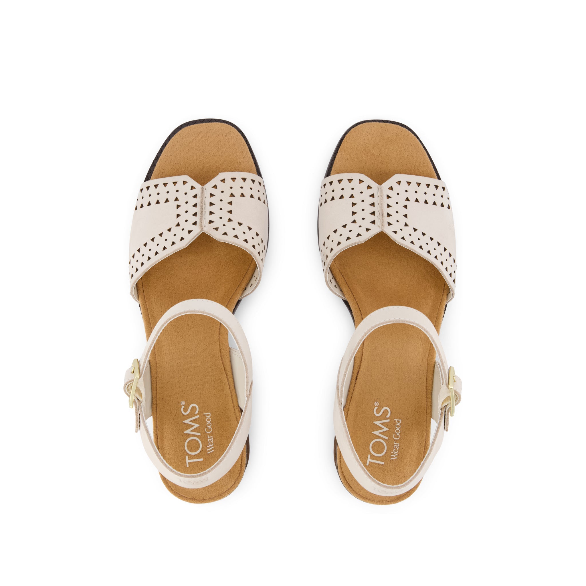 Womens Eloise Sandal Light Sand Perforated Leather - Image 6