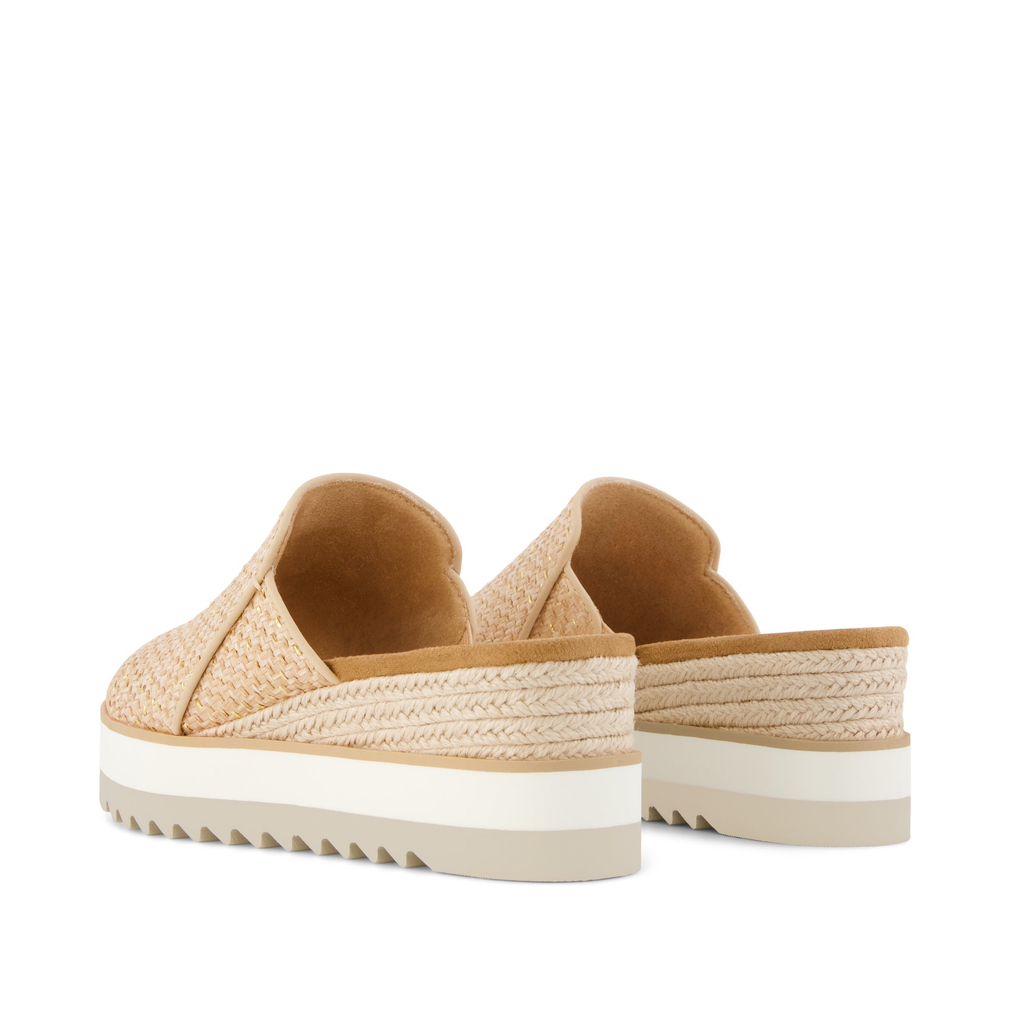 Womens Diana Mule Wedge Sandal Natural Metallic Raffia - Image 4