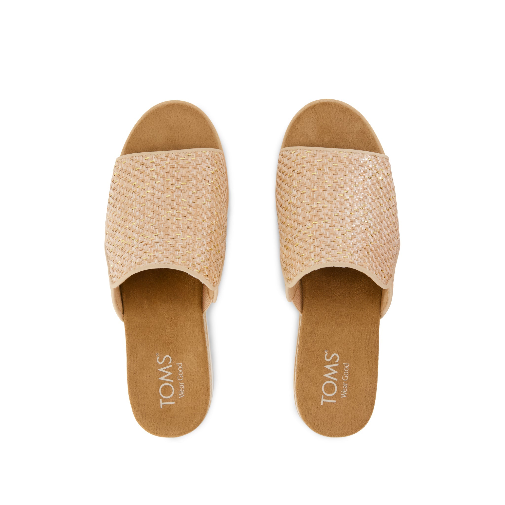 Womens Diana Mule Wedge Sandal Natural Metallic Raffia - Image 6