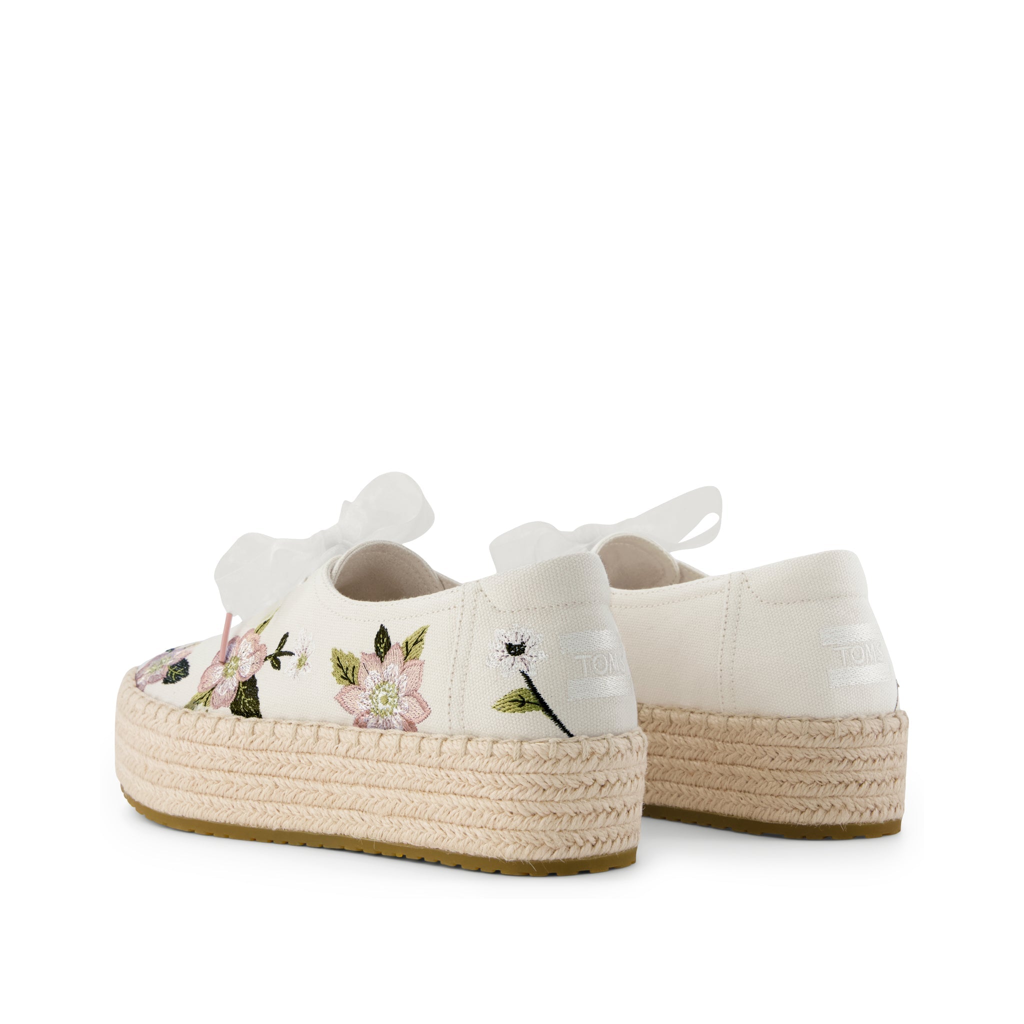 Womens Valencia Lace-Up Platform Espadrille Natural Embroidered Floral - Image 4