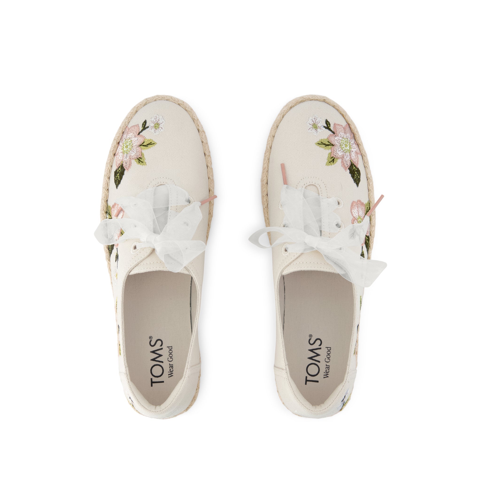 Womens Valencia Lace-Up Platform Espadrille Natural Embroidered Floral - Image 6