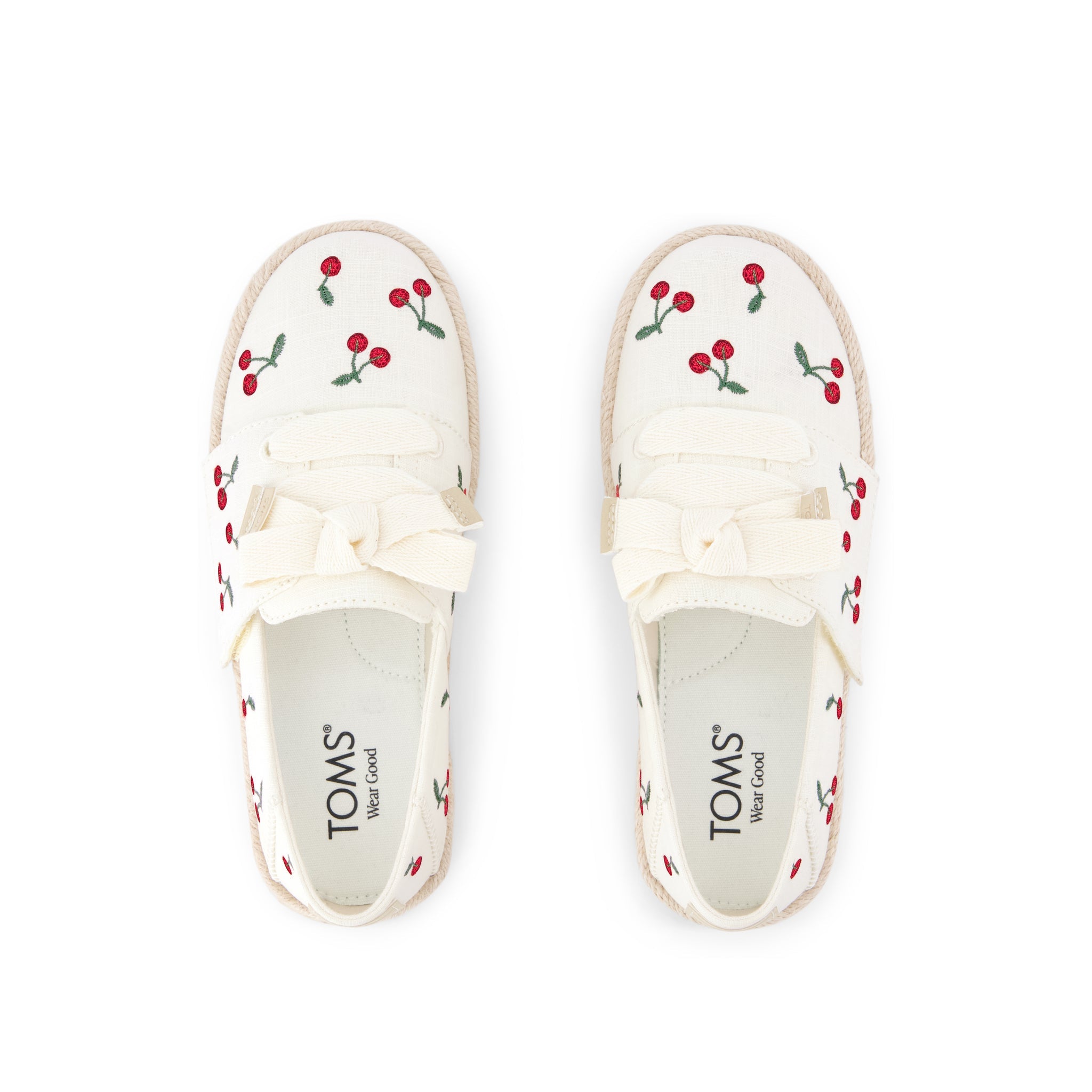 Carolina Lace-Up Kids Espadrille Embroidered Cherries - Image 7