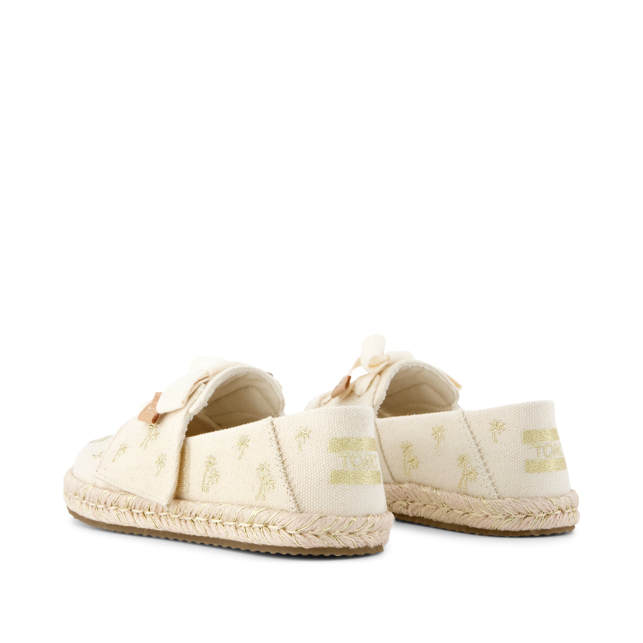 Carolina Lace-Up Kids Espadrille Metallic Embroidered Palm Trees - Image 3