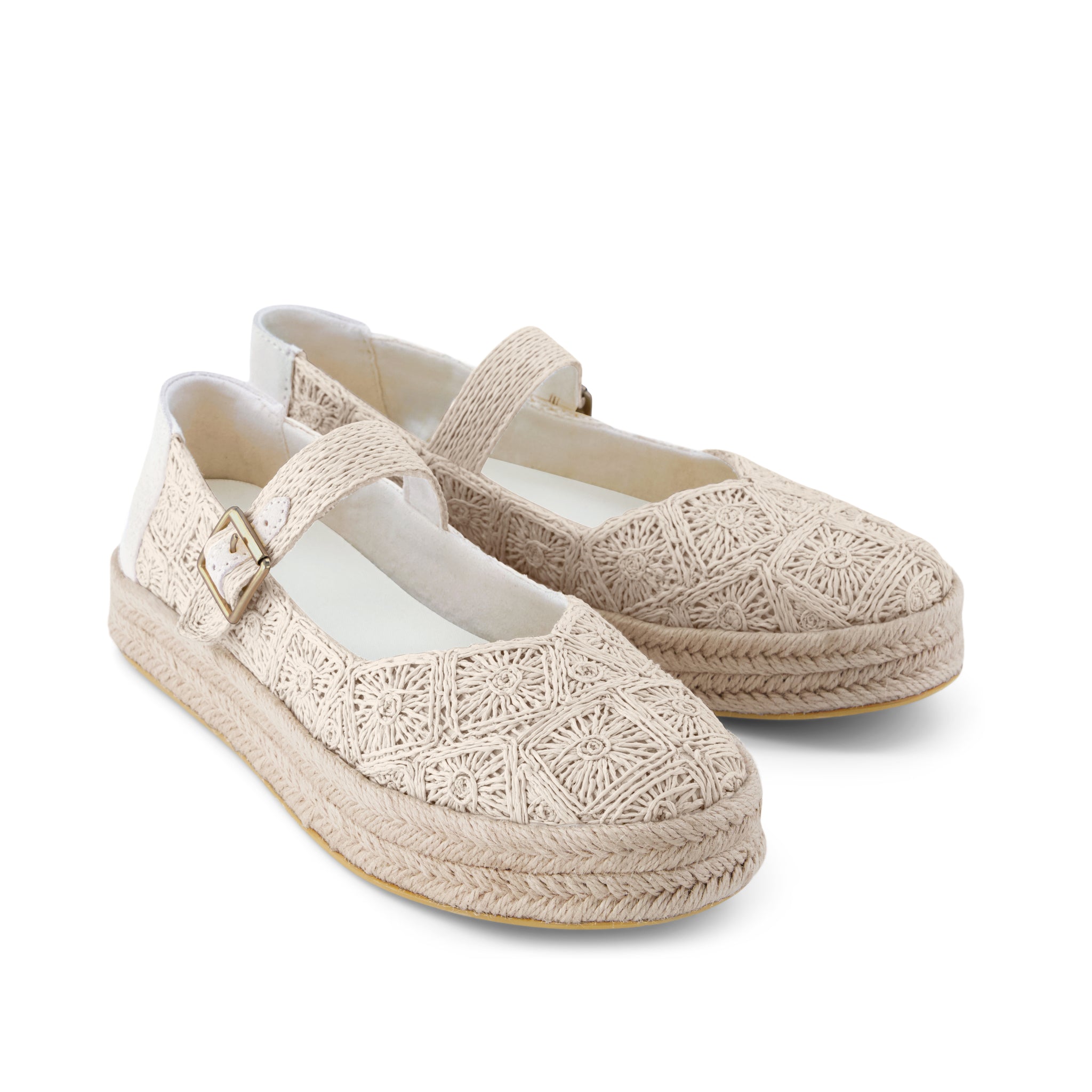 Womens Carolina Mary Jane Espadrille Undyed Floral Raffia - Image 3